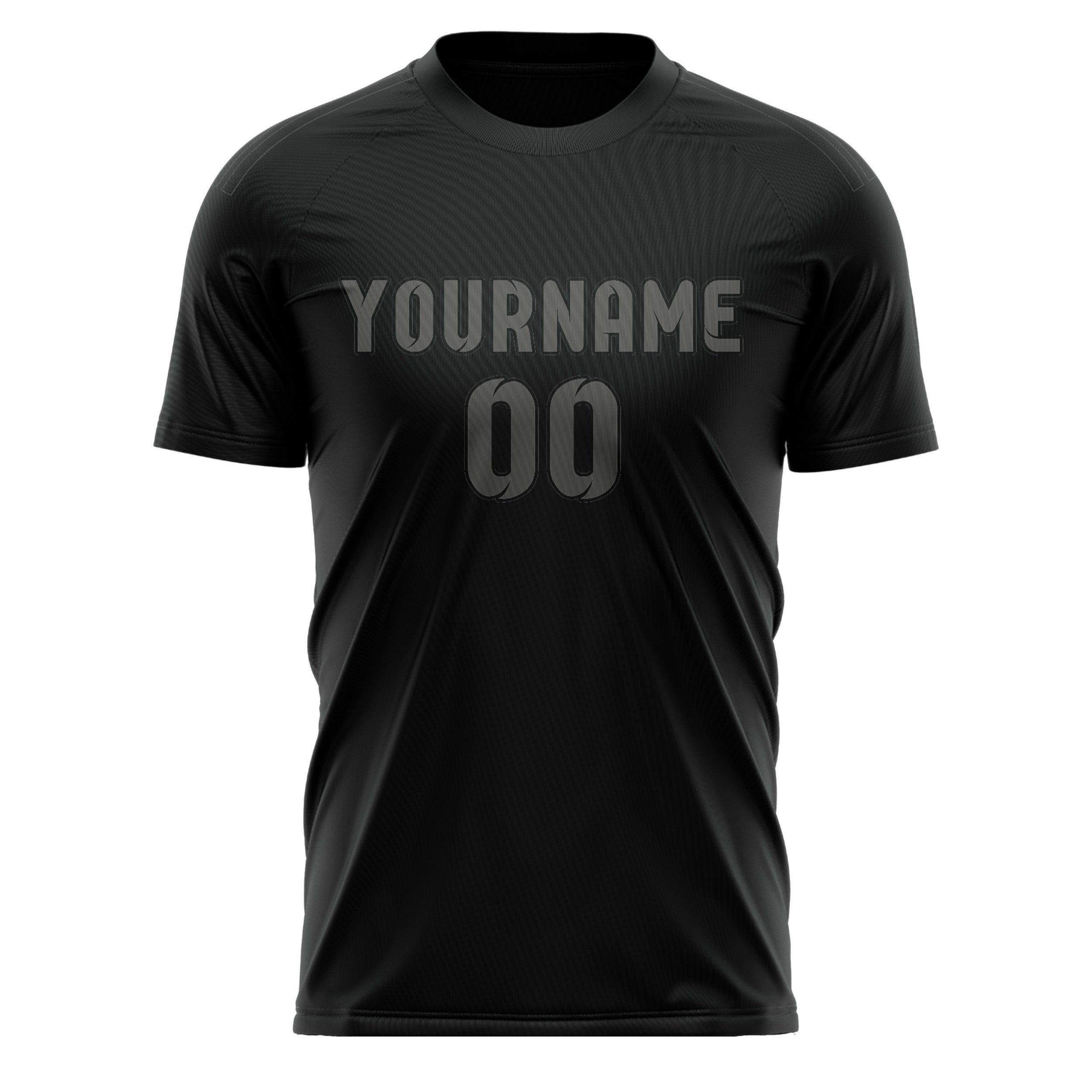 Custom Black Dark Grey Soccer Jersey