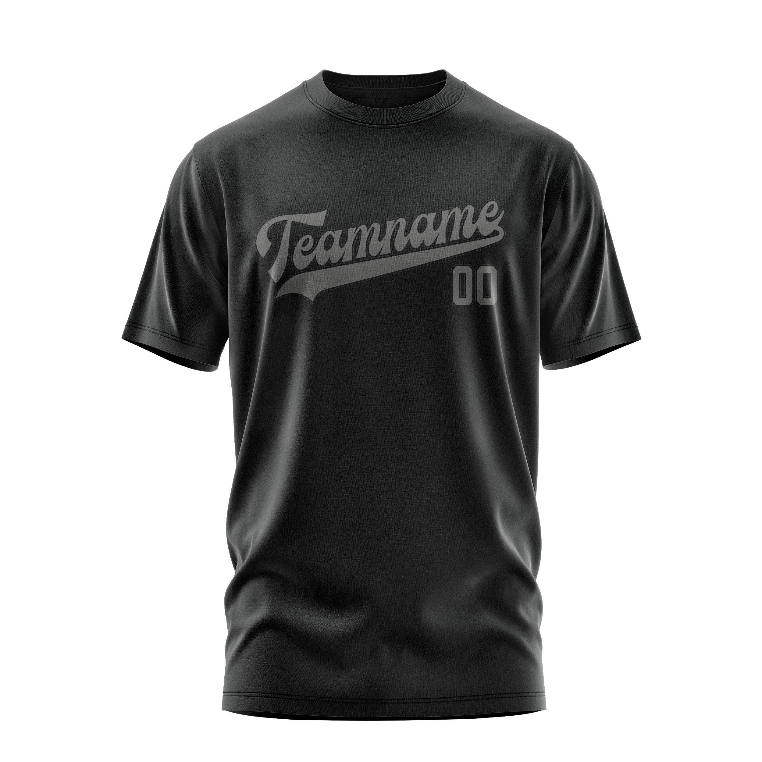 Custom Black Dark Grey T-Shirt