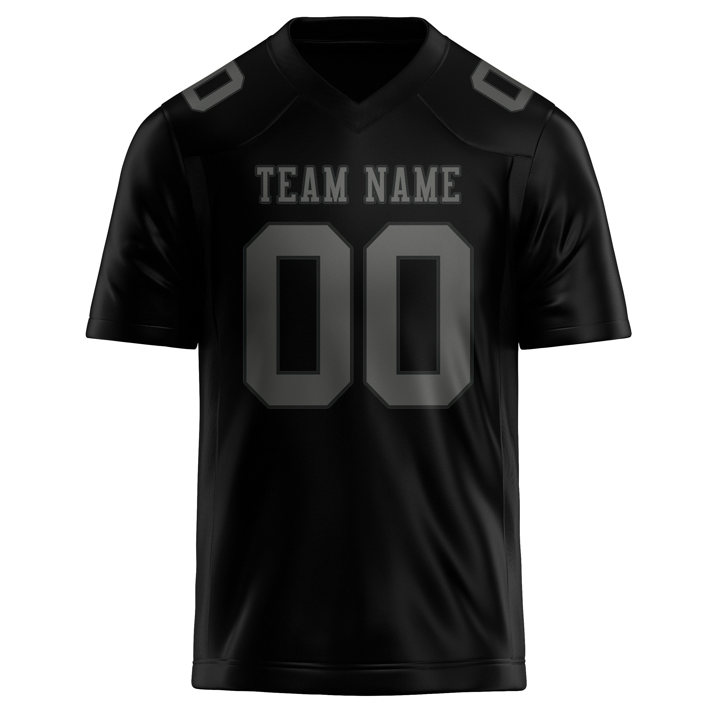 Custom Black Dark Grey Football Jersey