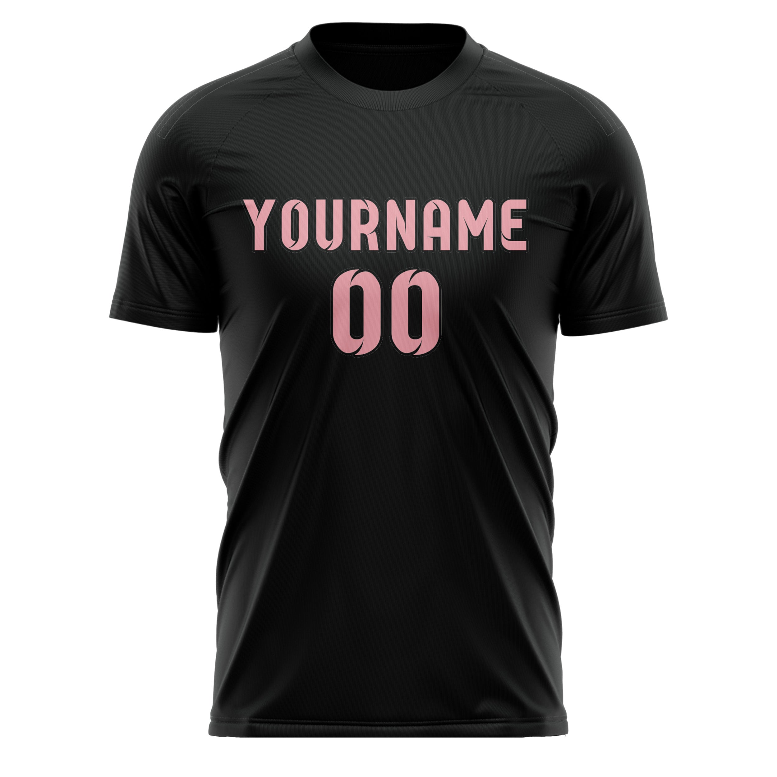 Custom Black Light Pink Soccer Jersey