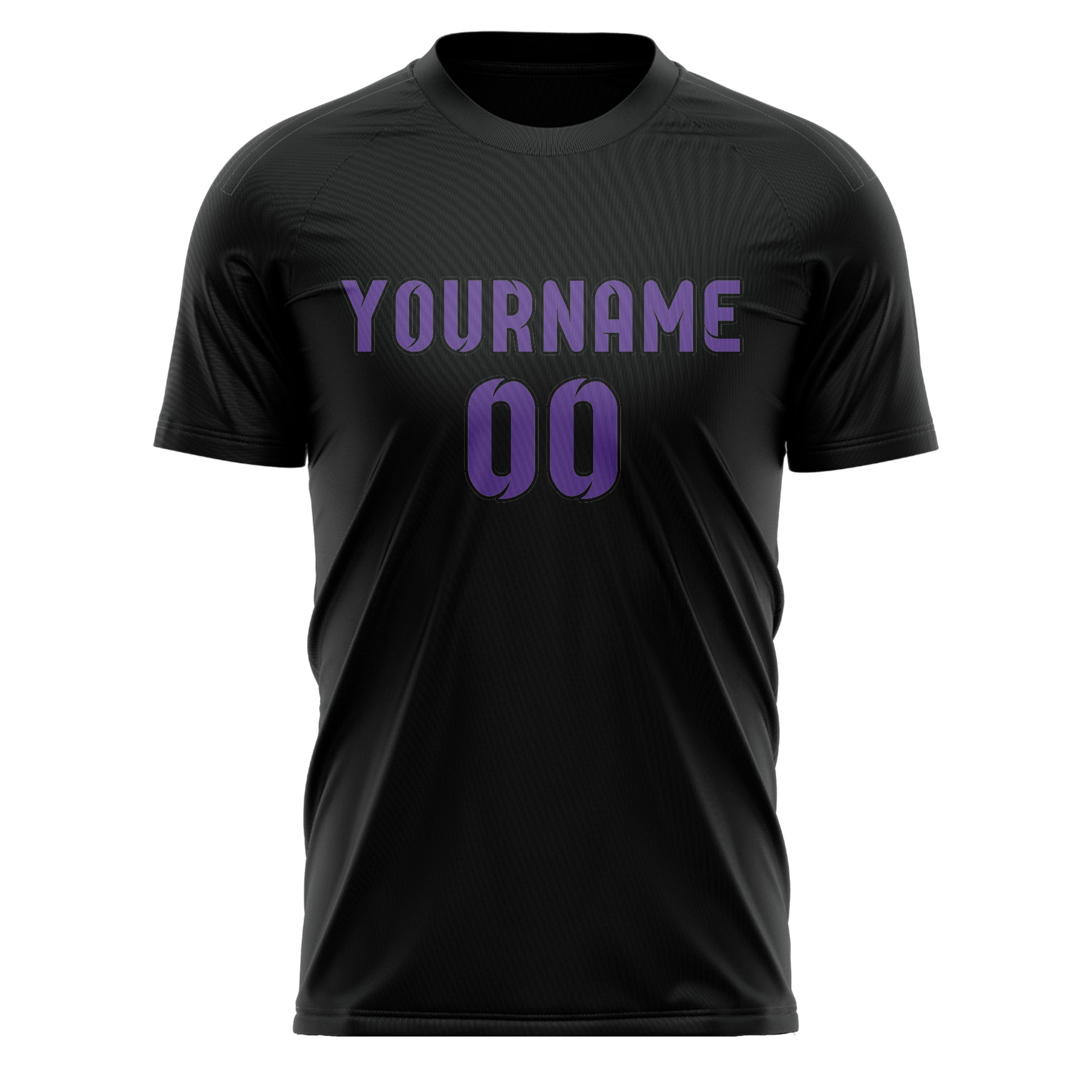 Custom Black Light Purple Soccer Jersey