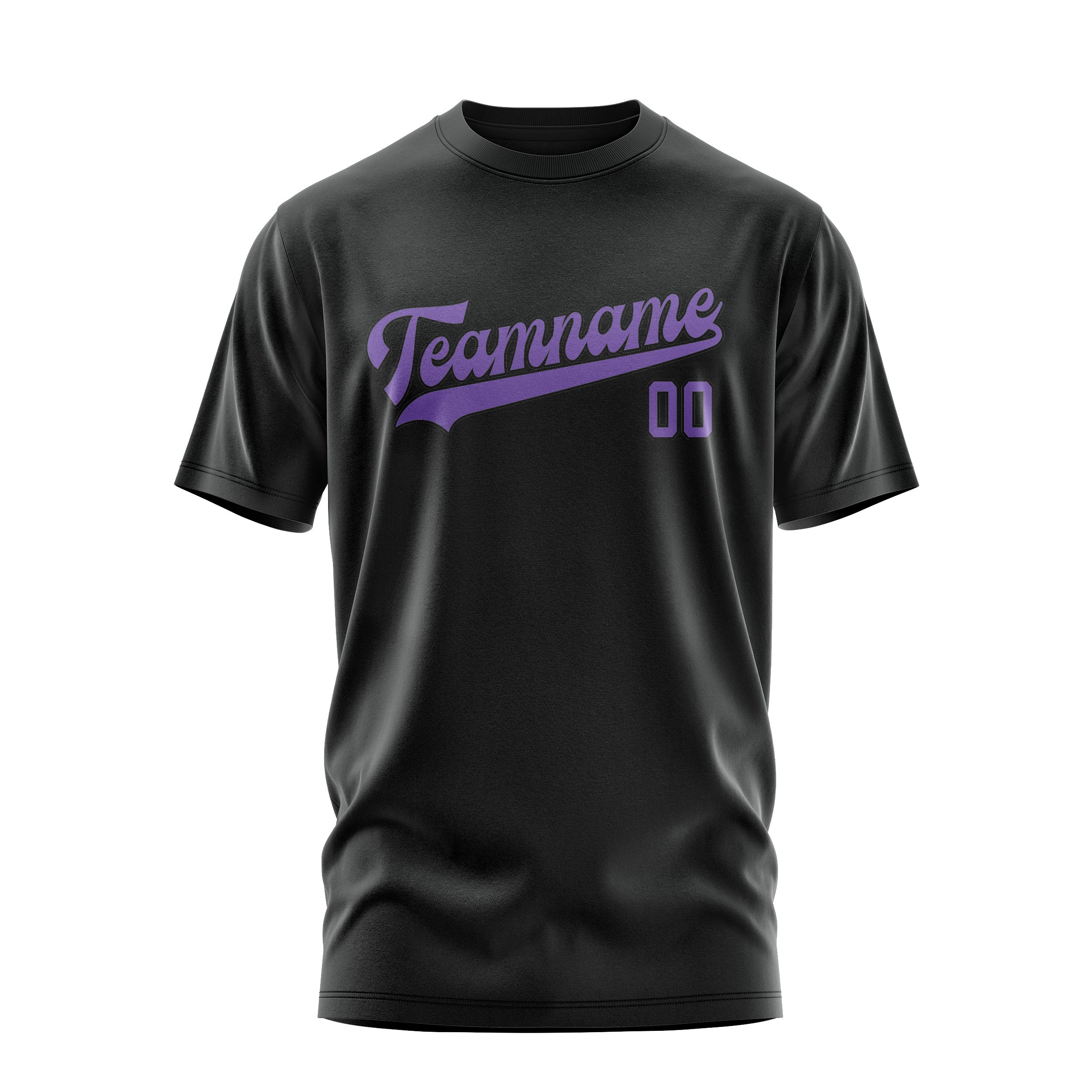 Custom Black Light Purple T-Shirt