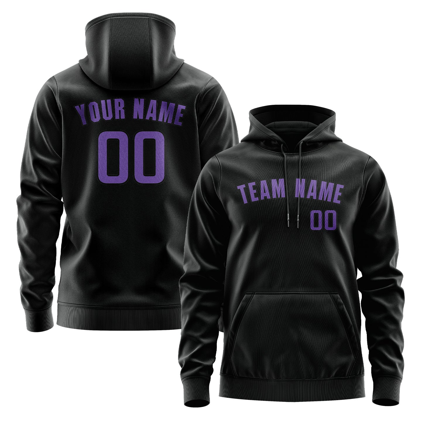Custom Black Light Purple Hoodie