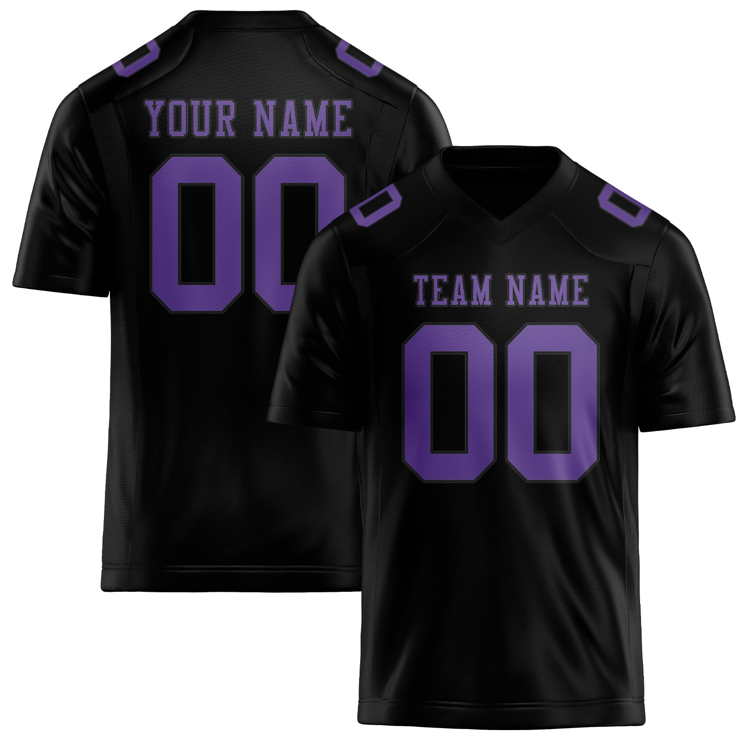 Custom Black Light Purple Football Jersey