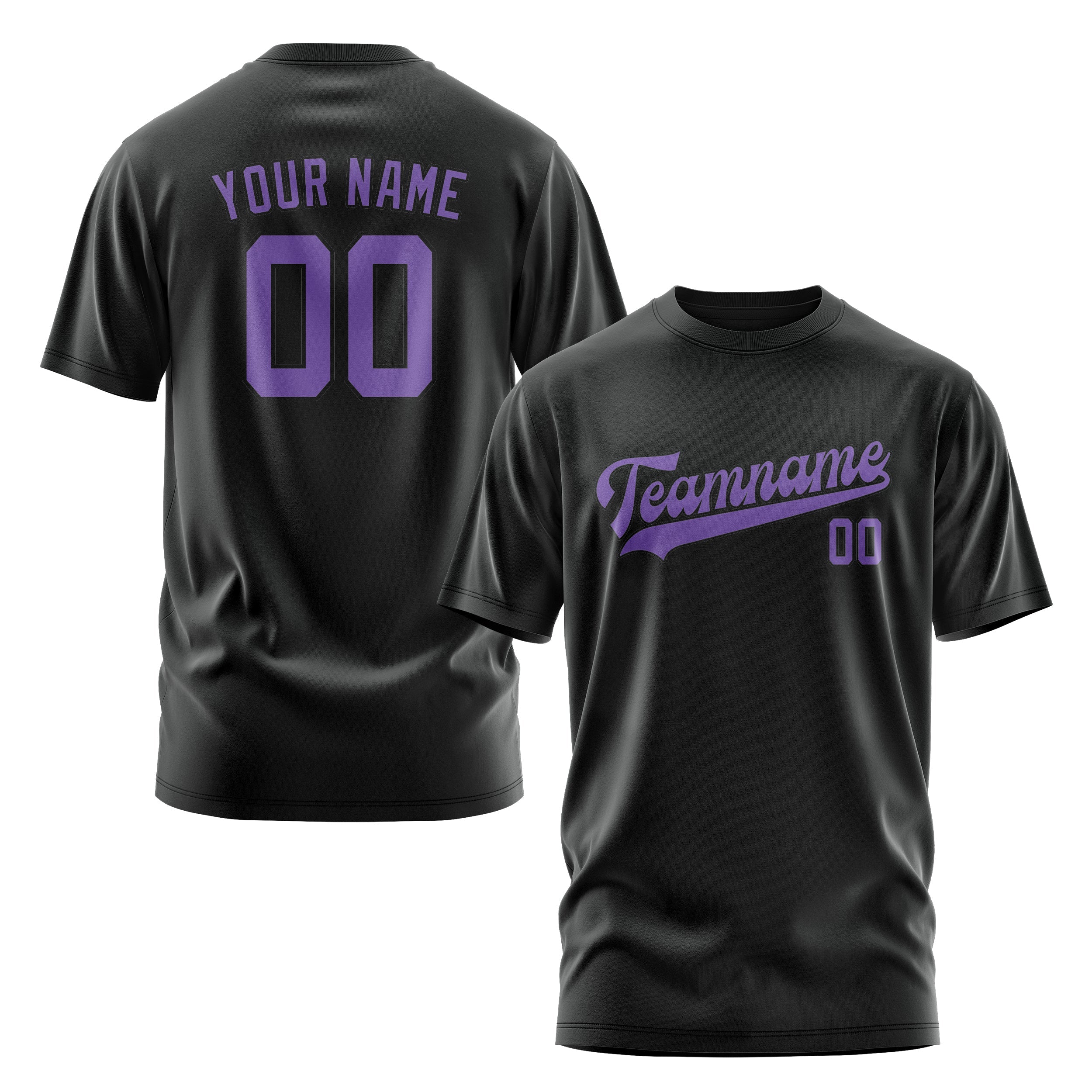 Custom Black Light Purple T-Shirt