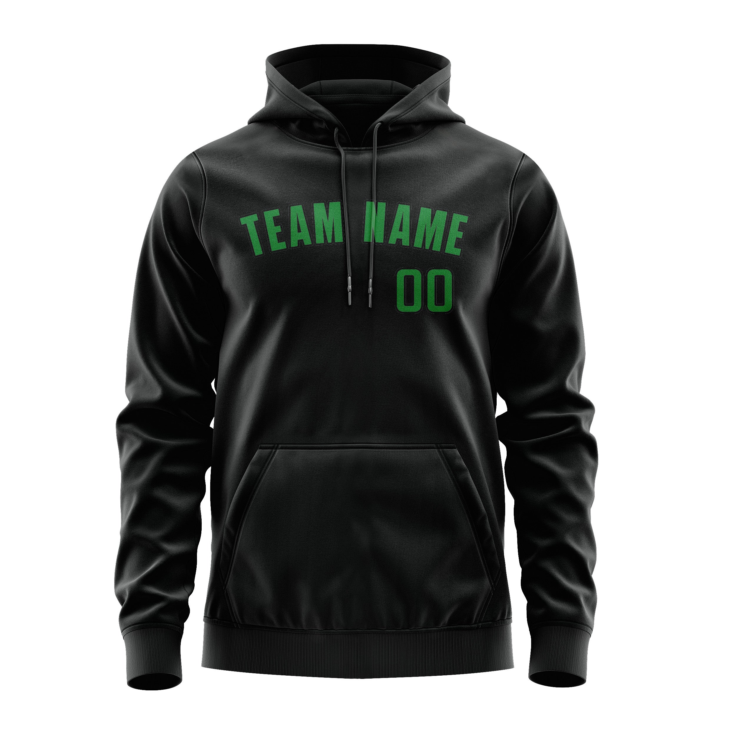 Custom Black Emerald Green Hoodie