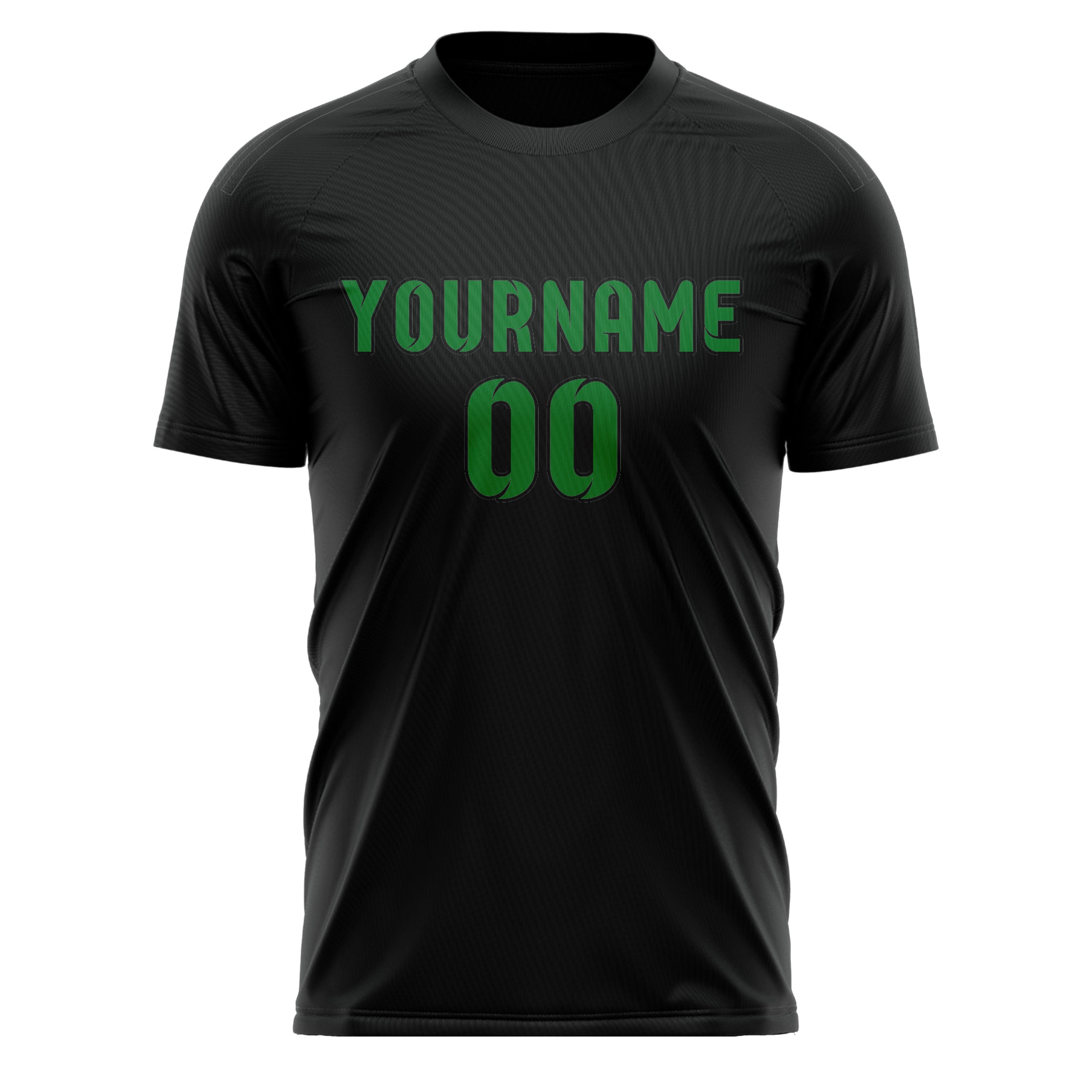 Custom Black Emerald Green Soccer Jersey