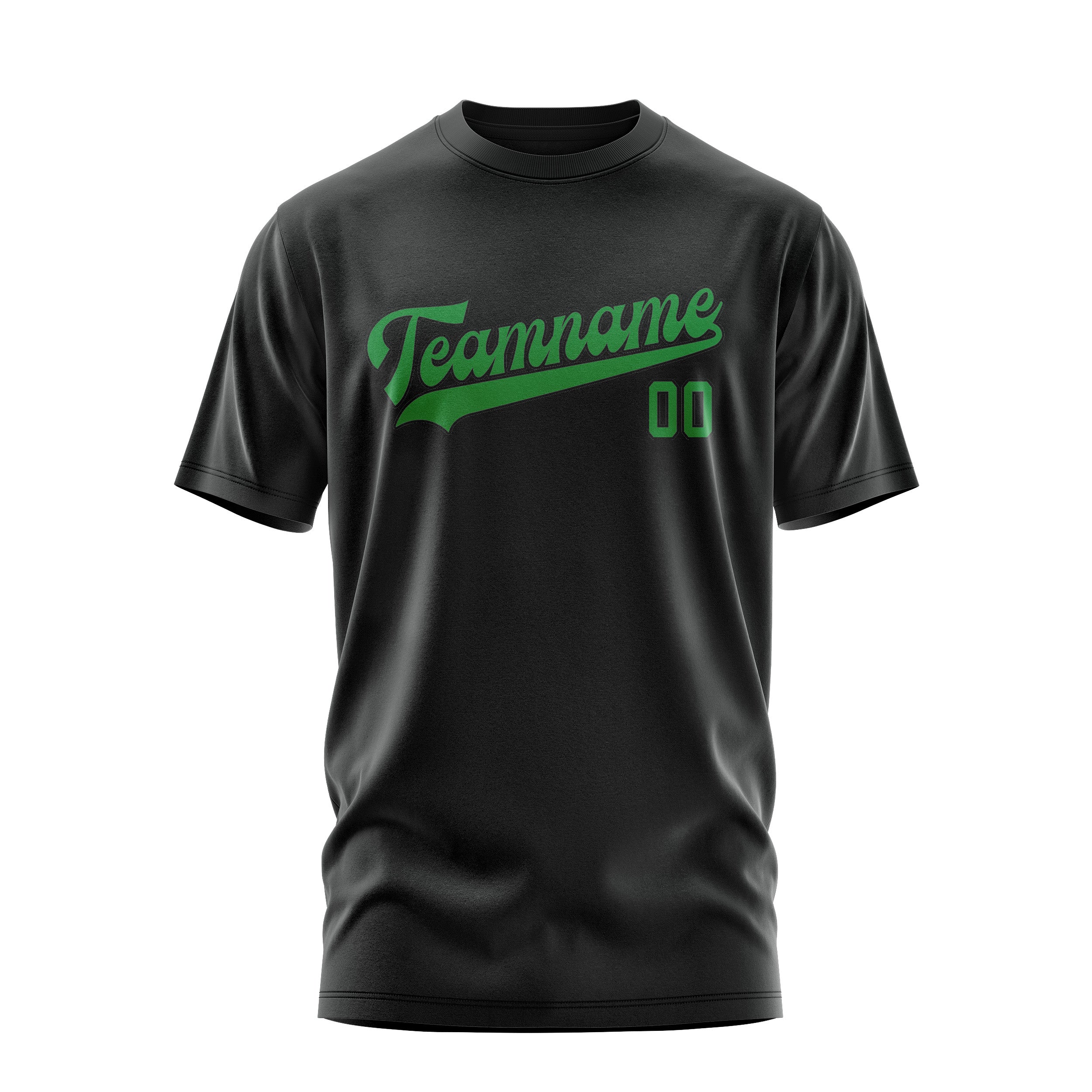 Custom Black Emerald Green T-Shirt