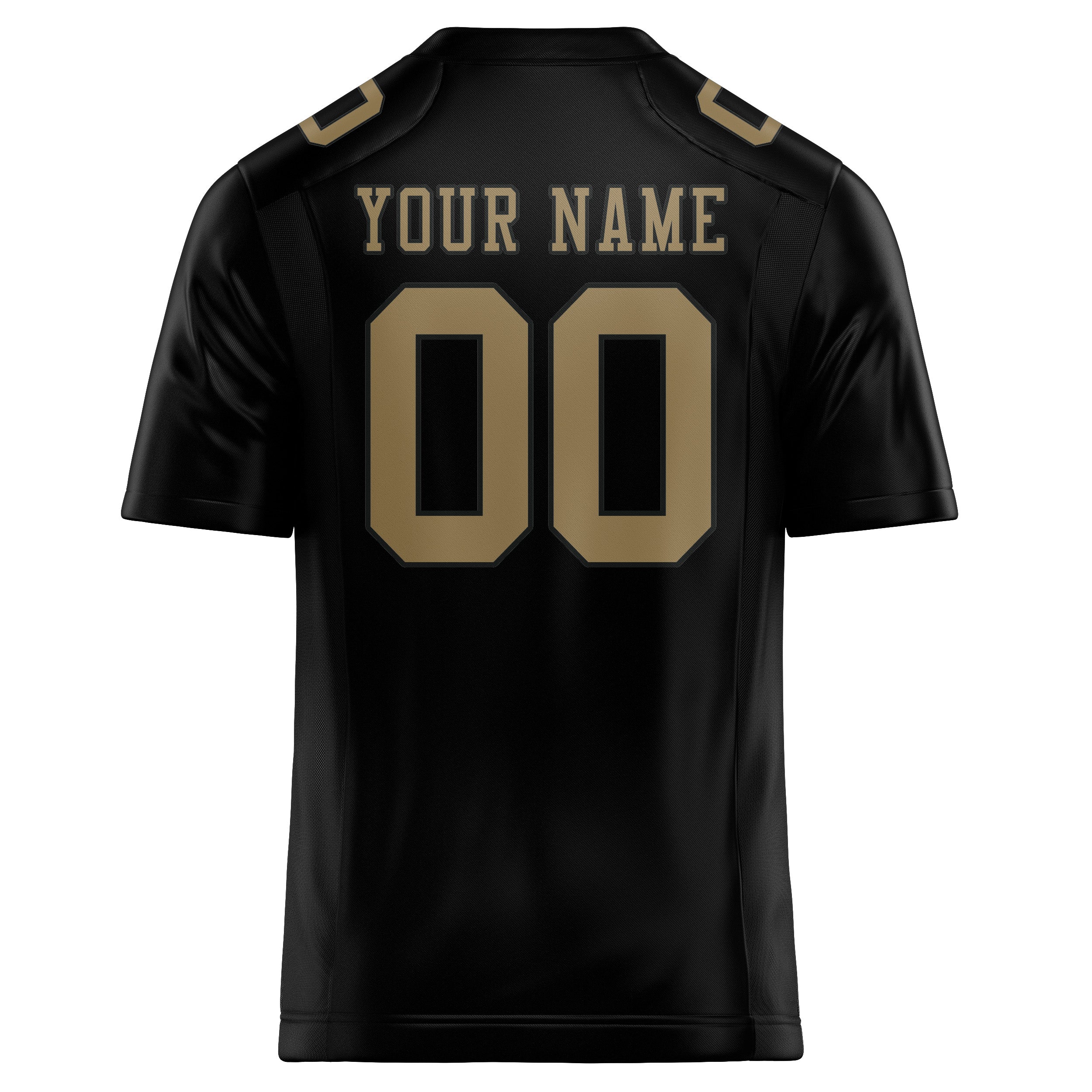 Custom Black Light Khaki Football Jersey
