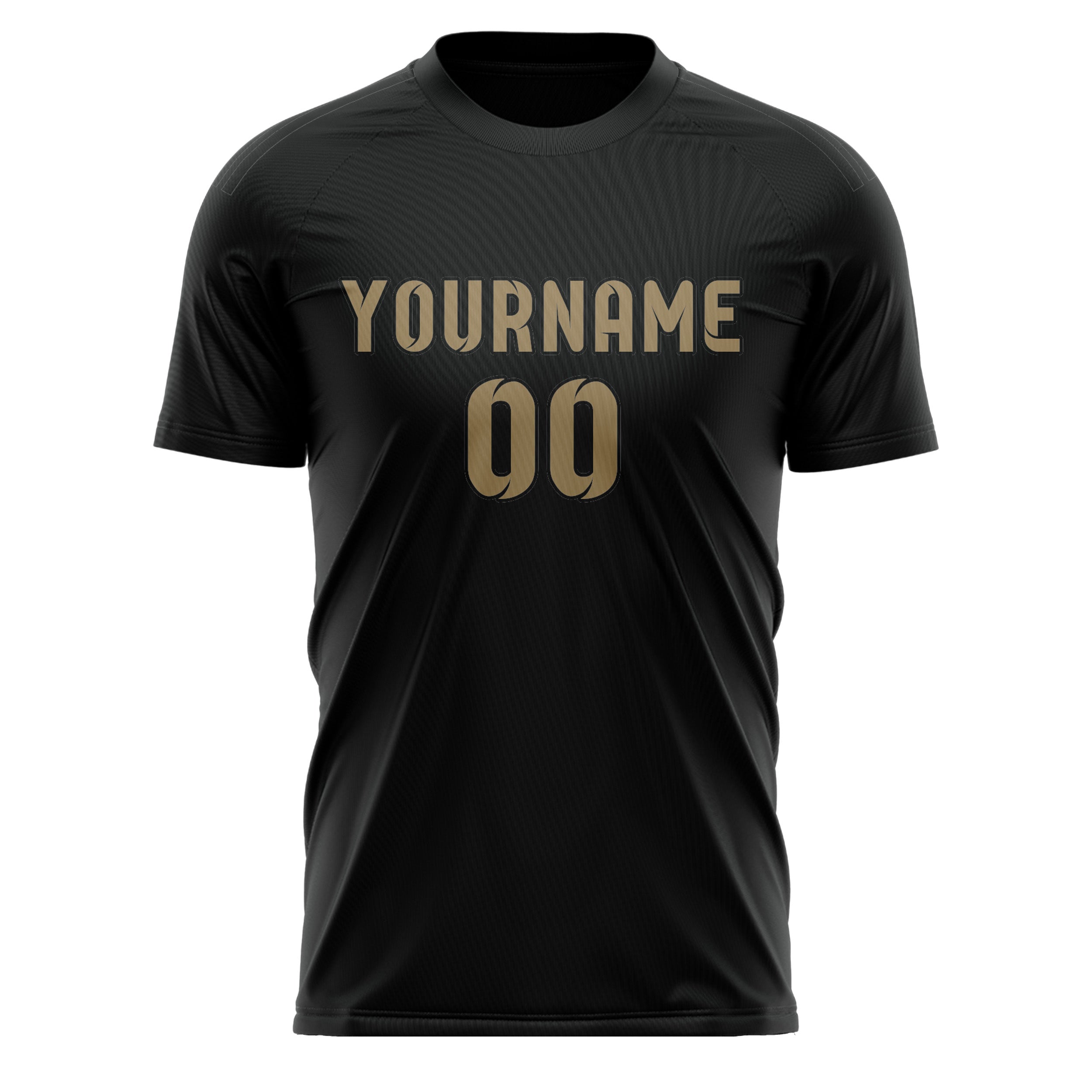 Custom Black Light Khaki Soccer Jersey