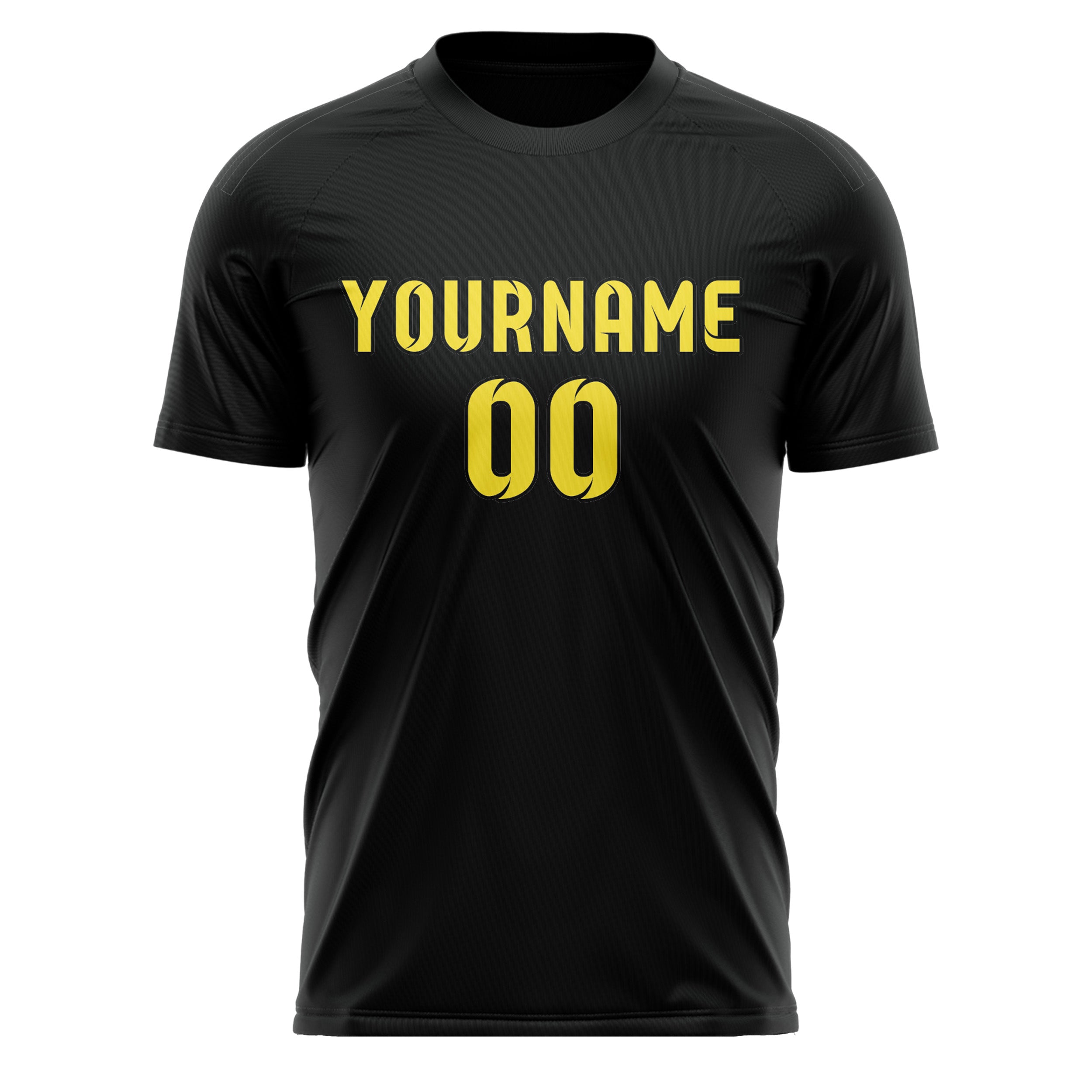 Custom Black Light Yellow Soccer Jersey