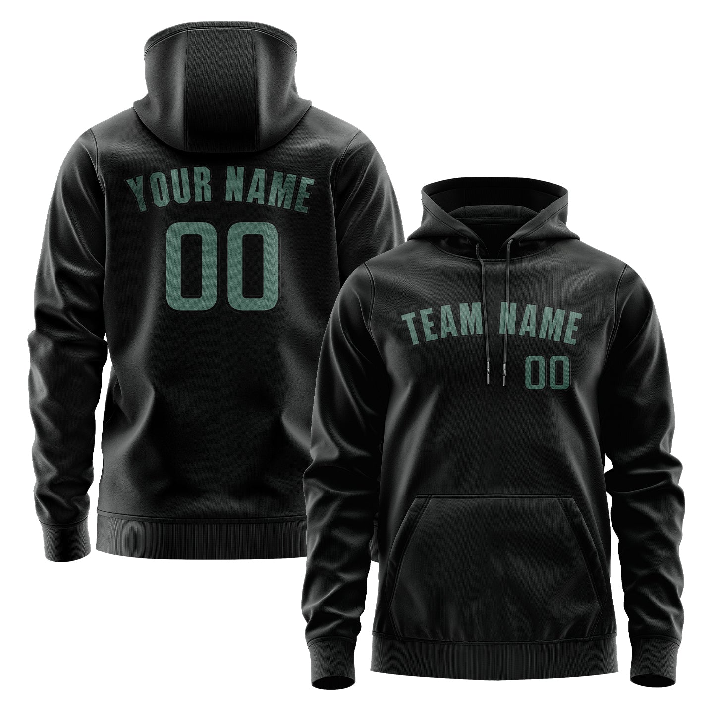 Custom Black Blue Green Hoodie