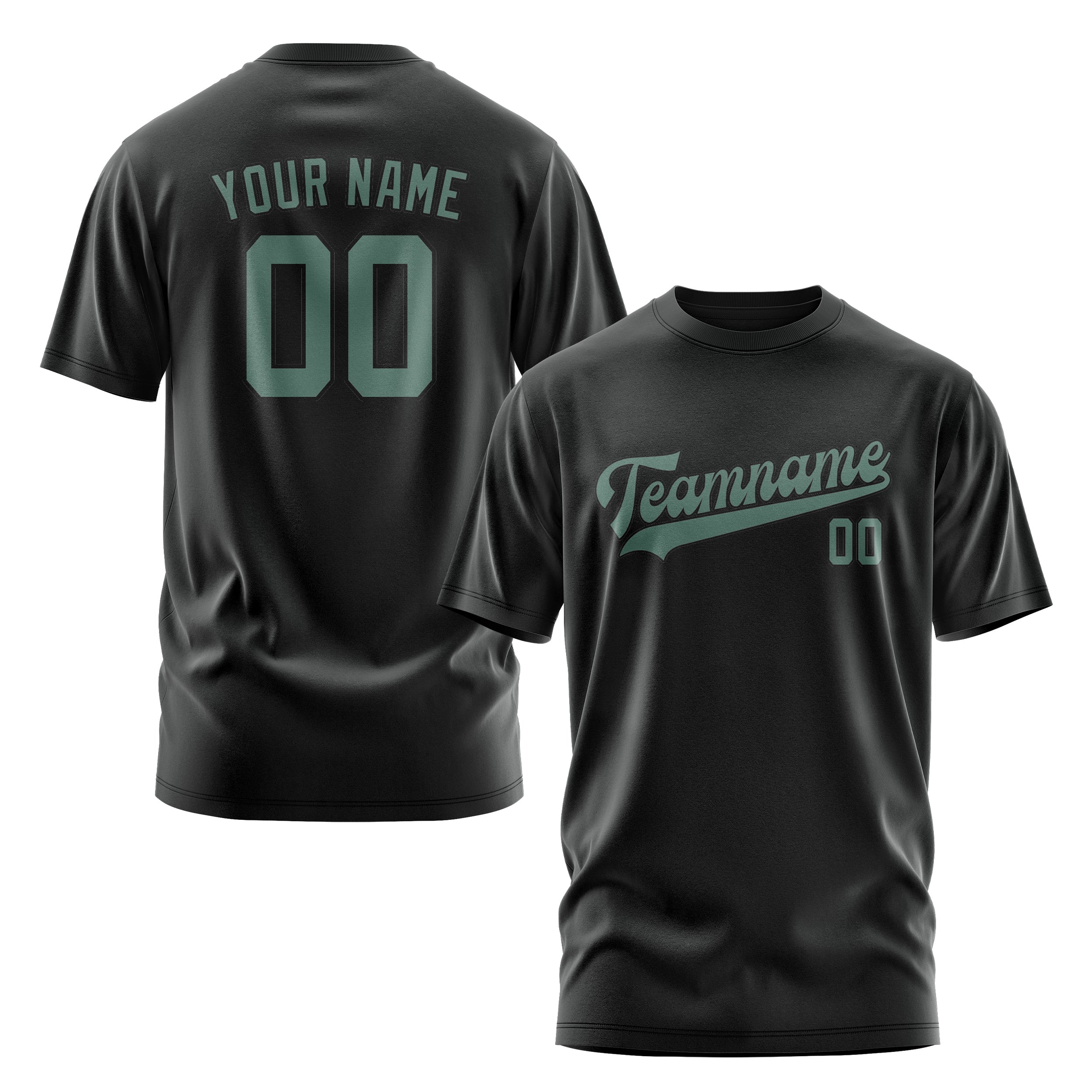Custom Black Blue Green T-Shirt