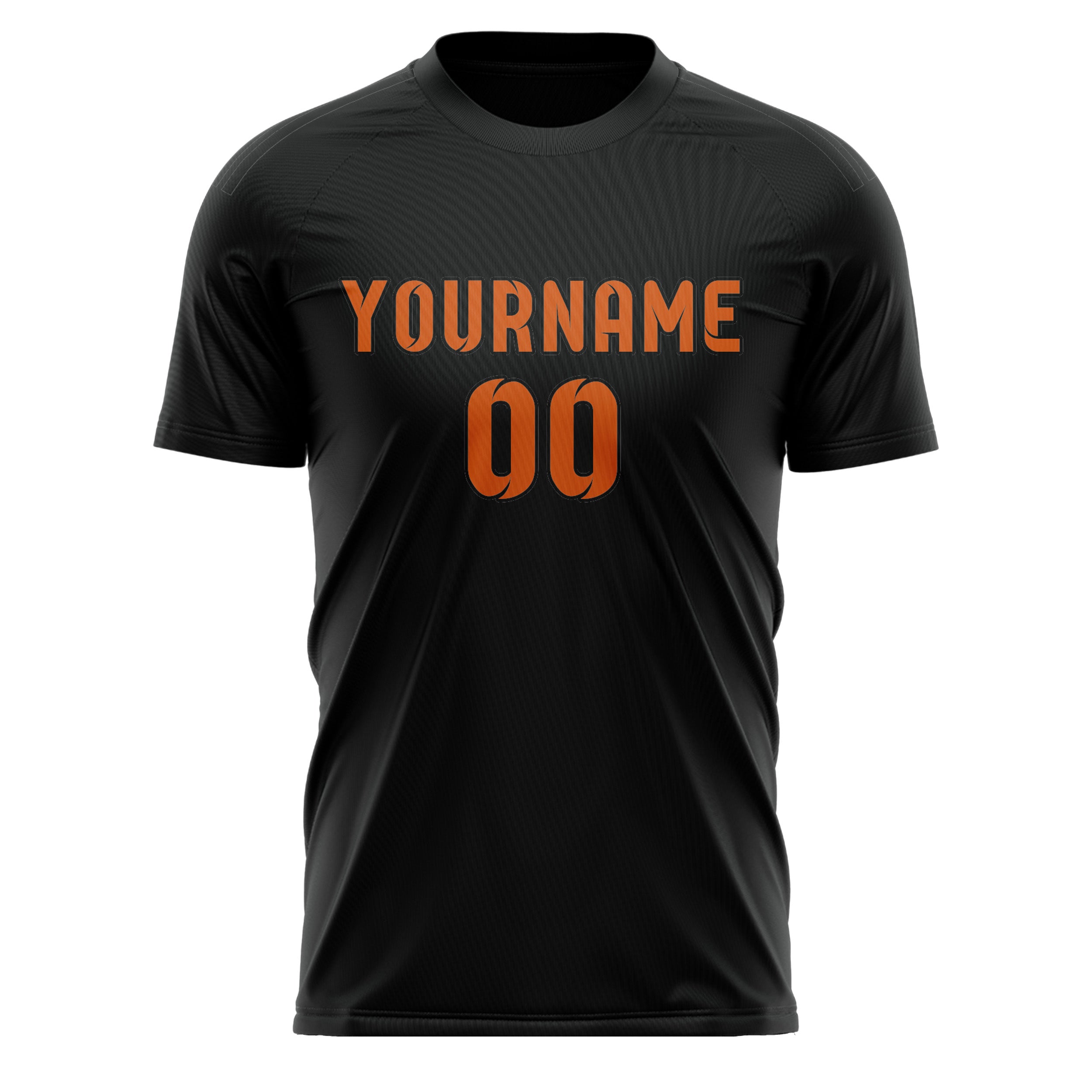 Custom Black Orange Soccer Jersey