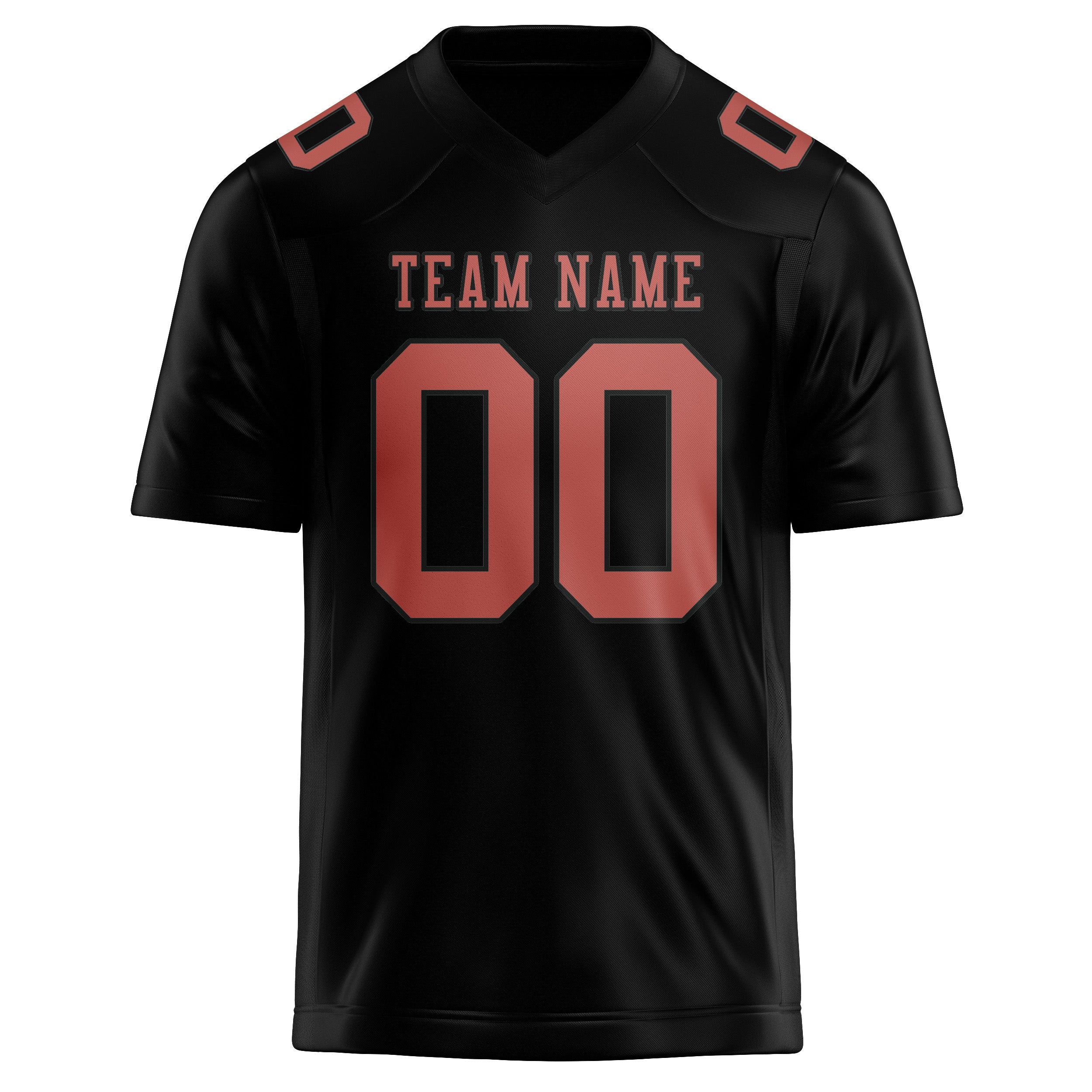 Custom Black Copper Rose Football Jersey