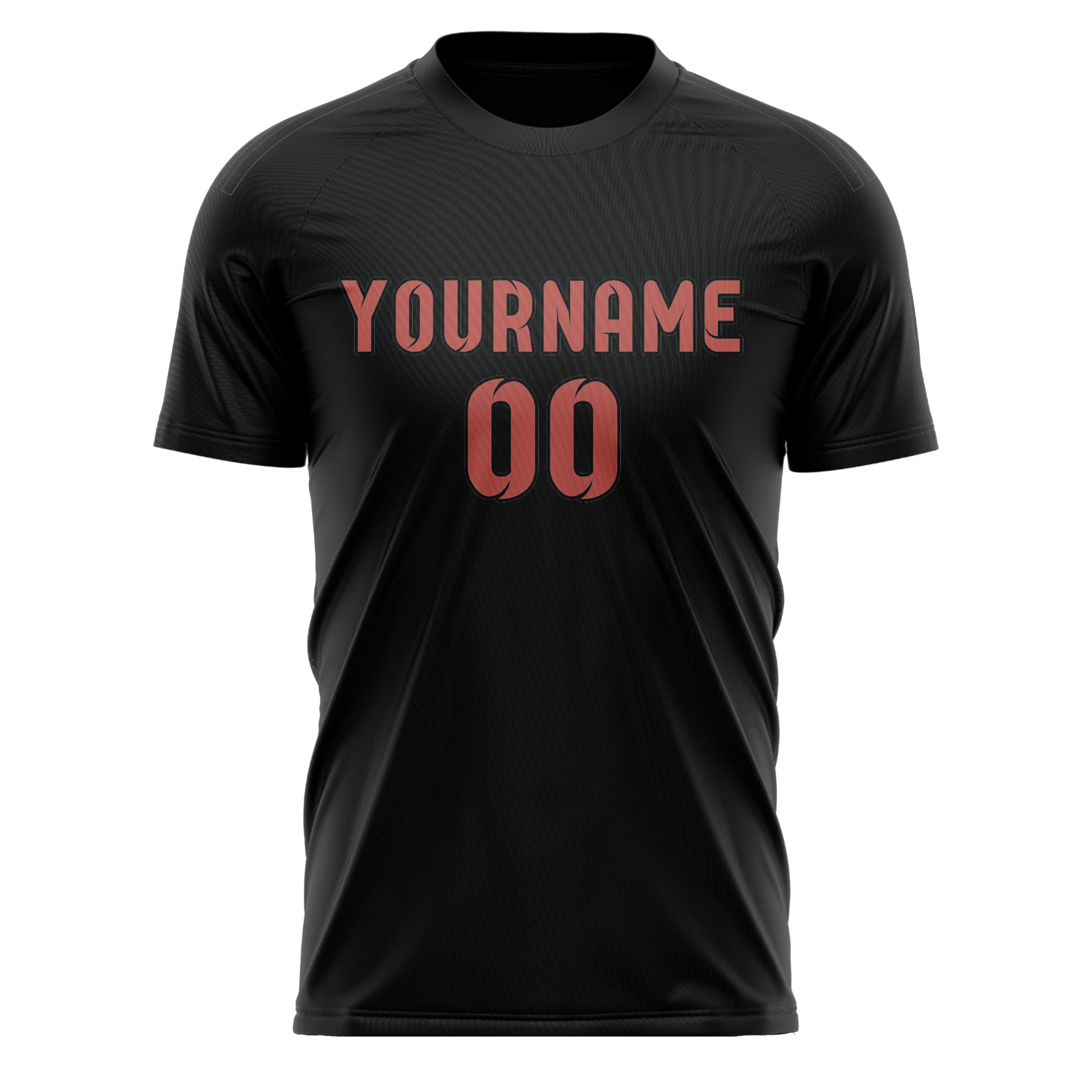 Custom Black Copper Rose Soccer Jersey