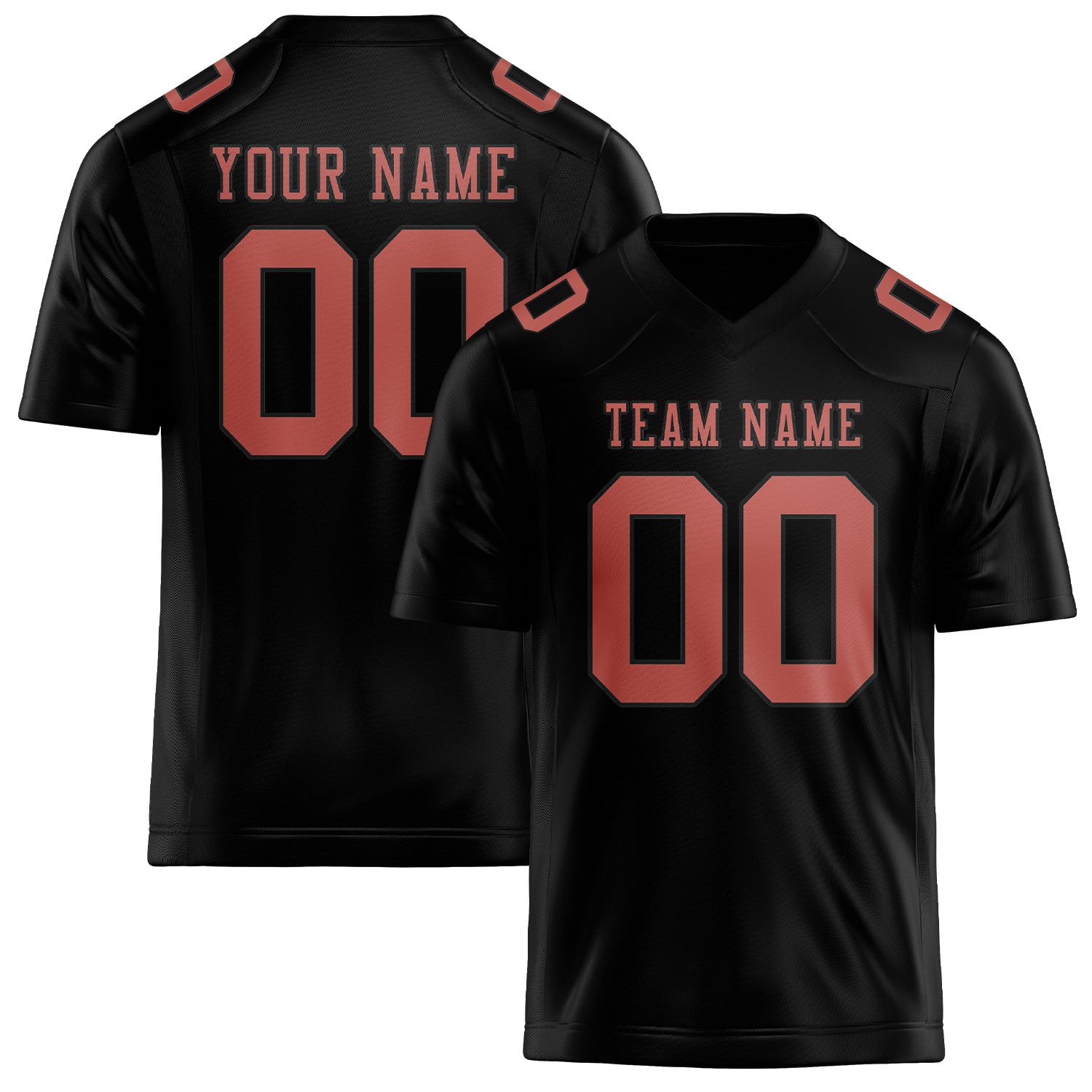 Custom Black Copper Rose Football Jersey