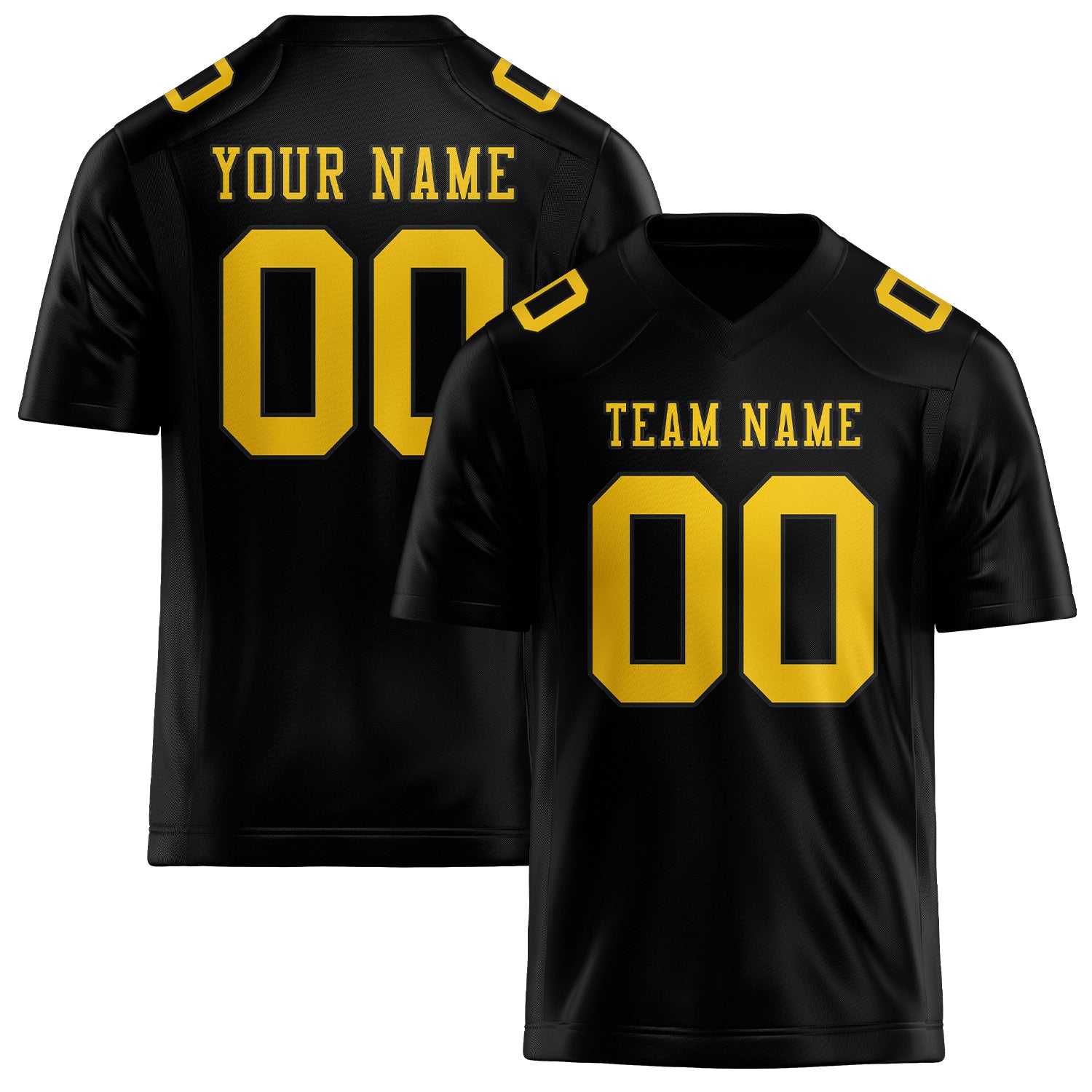 Custom Black Gold Football Jersey