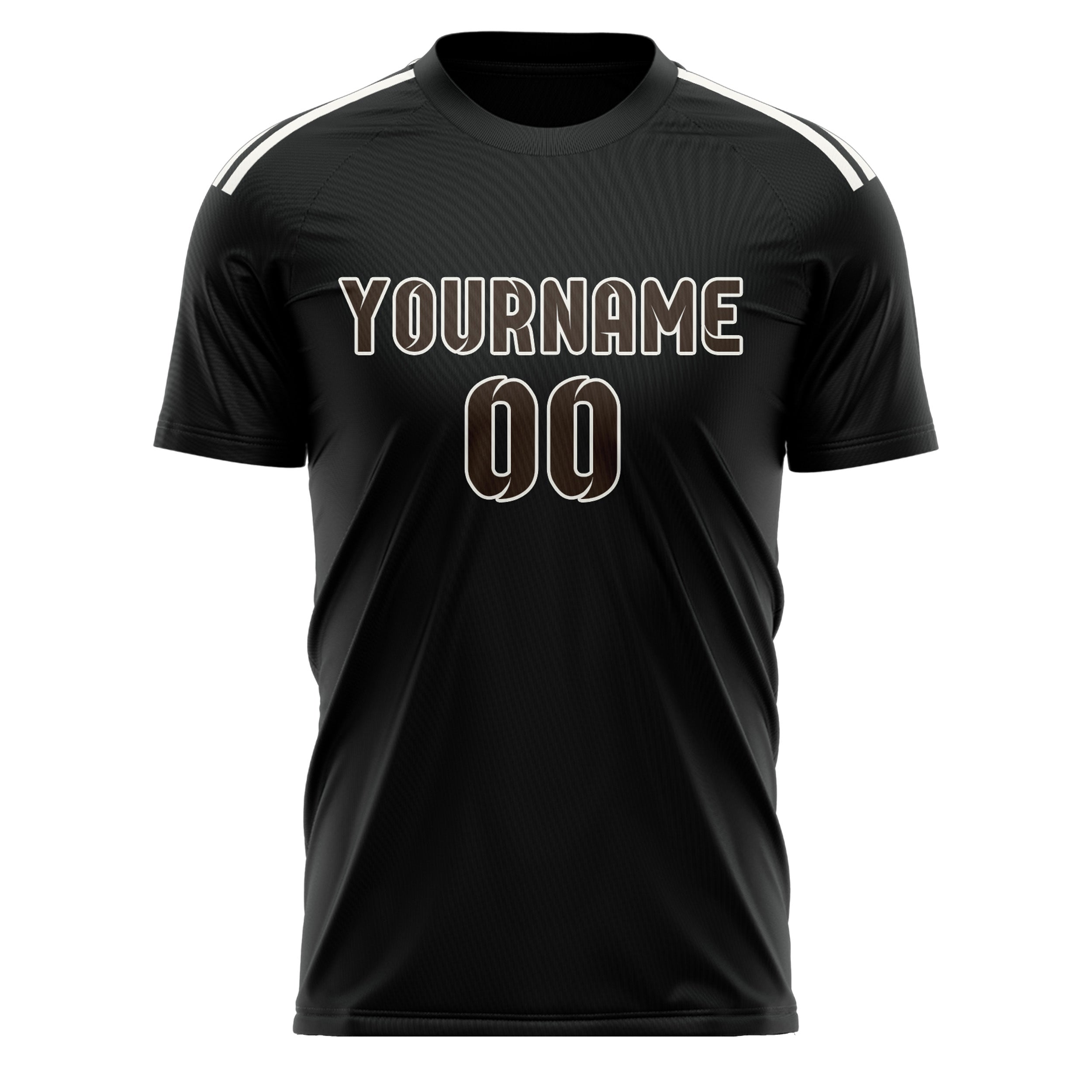 Custom Black Brown Soccer Jersey