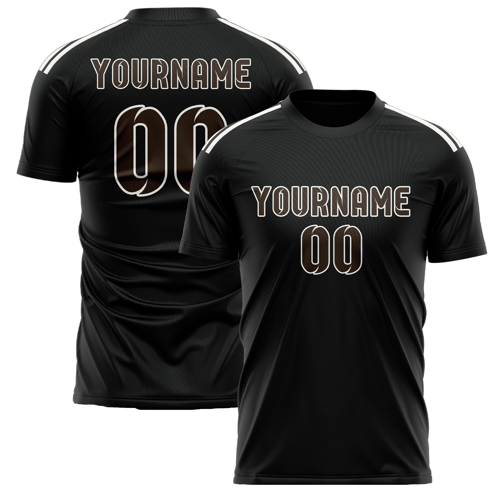Custom Black Brown Soccer Jersey