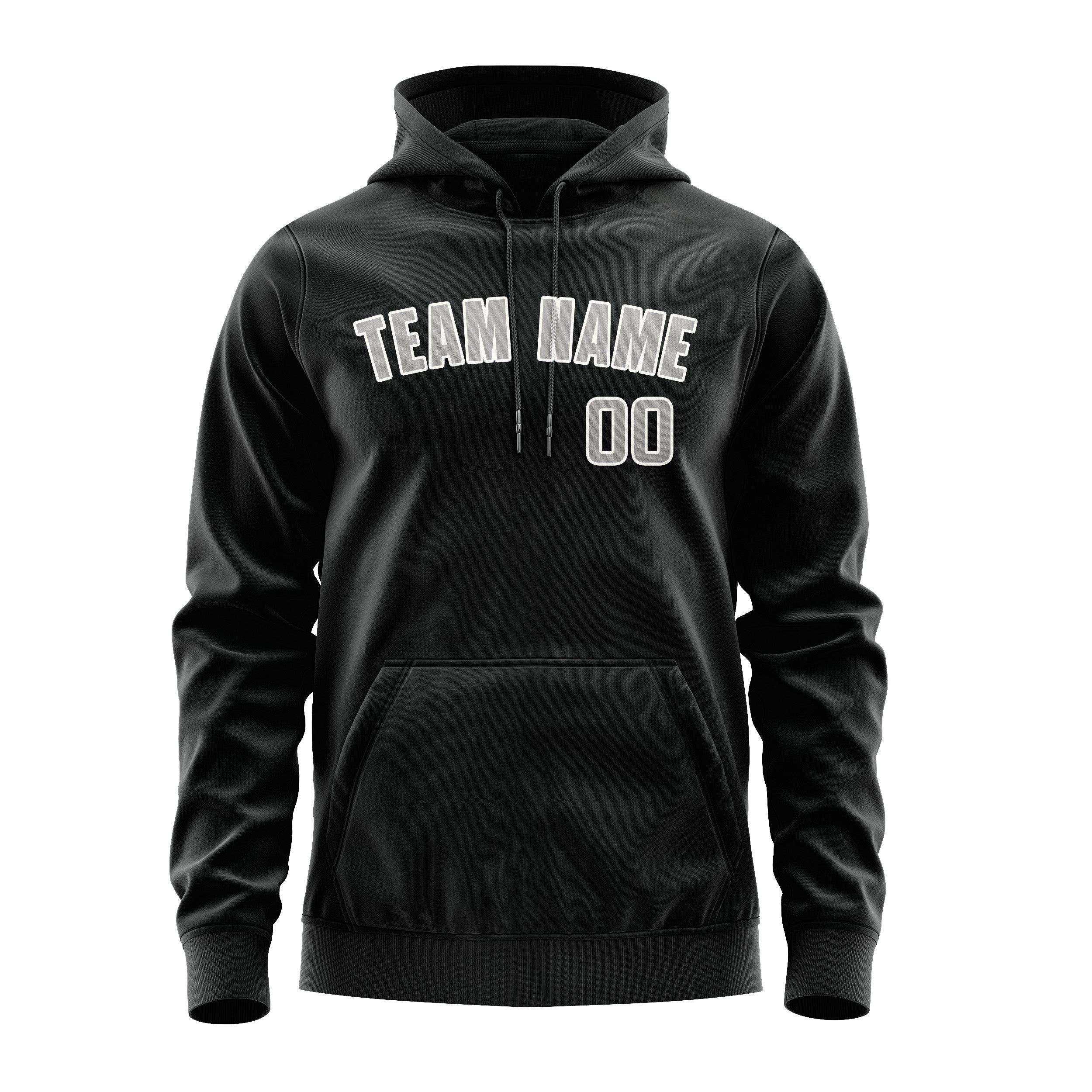 Custom Black Gray Hoodie