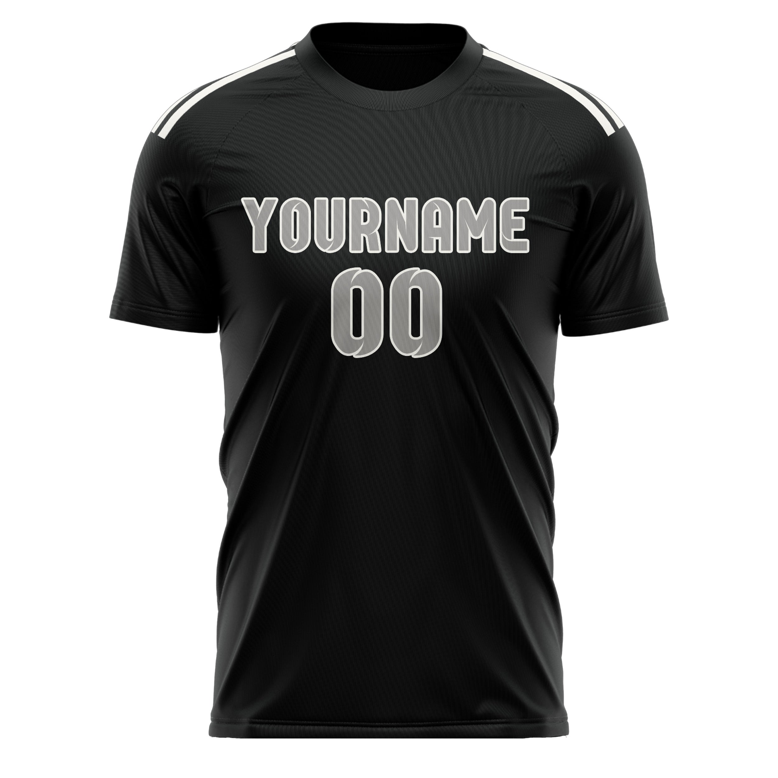 Custom Black Gray Soccer Jersey