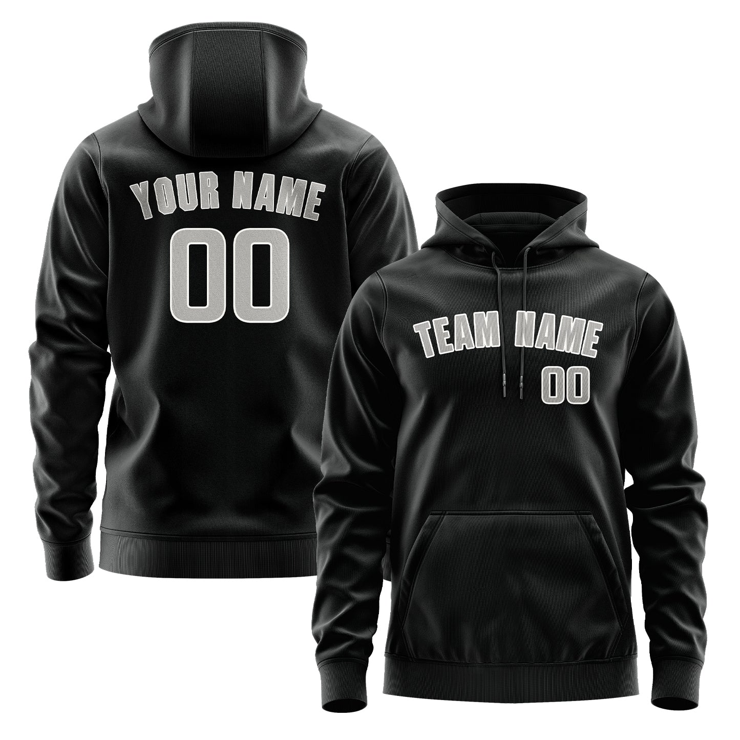 Custom Black Gray Hoodie