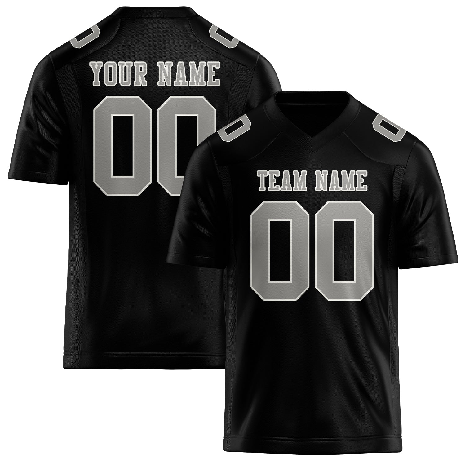 Custom Black Gray Football Jersey