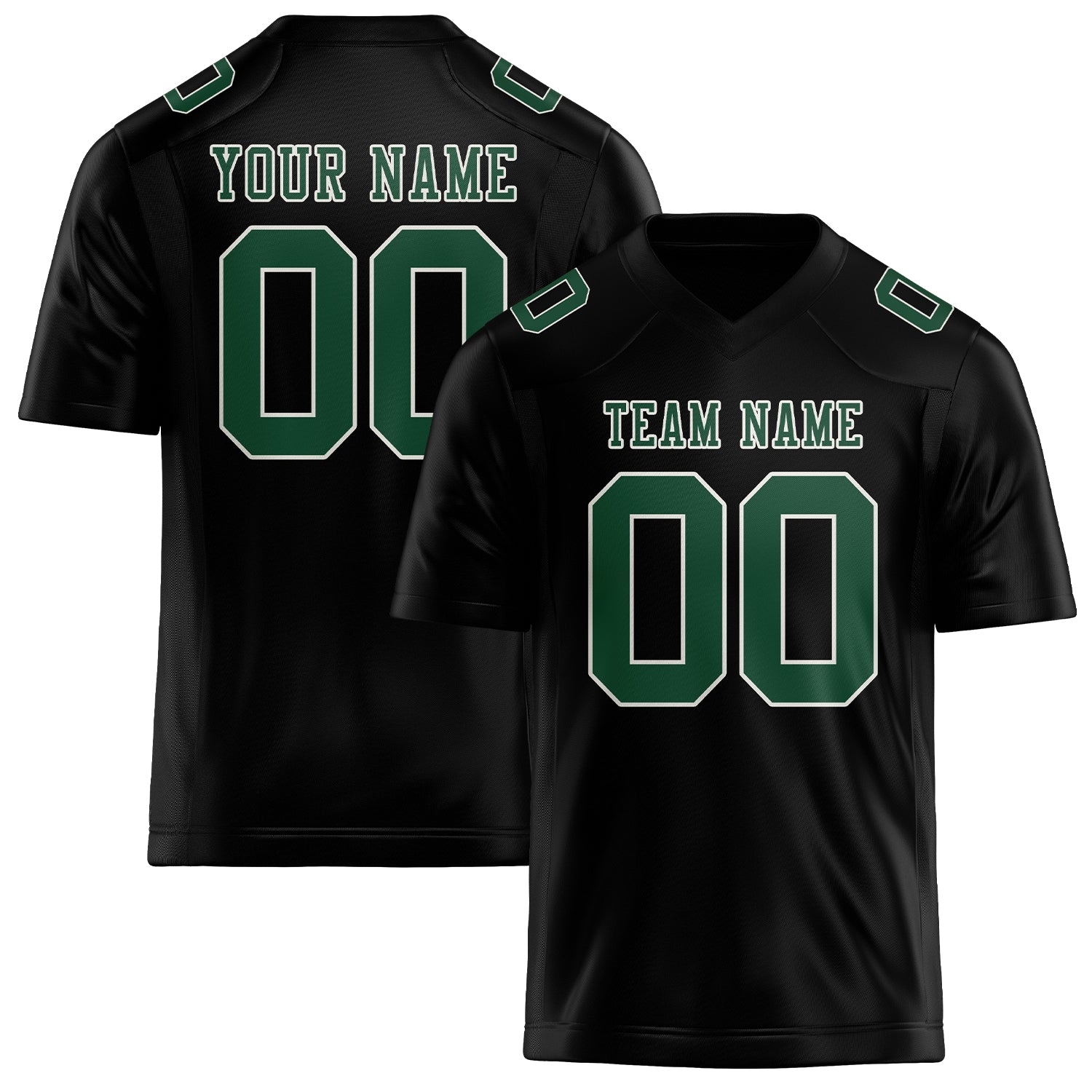 Custom Black Green Football Jersey