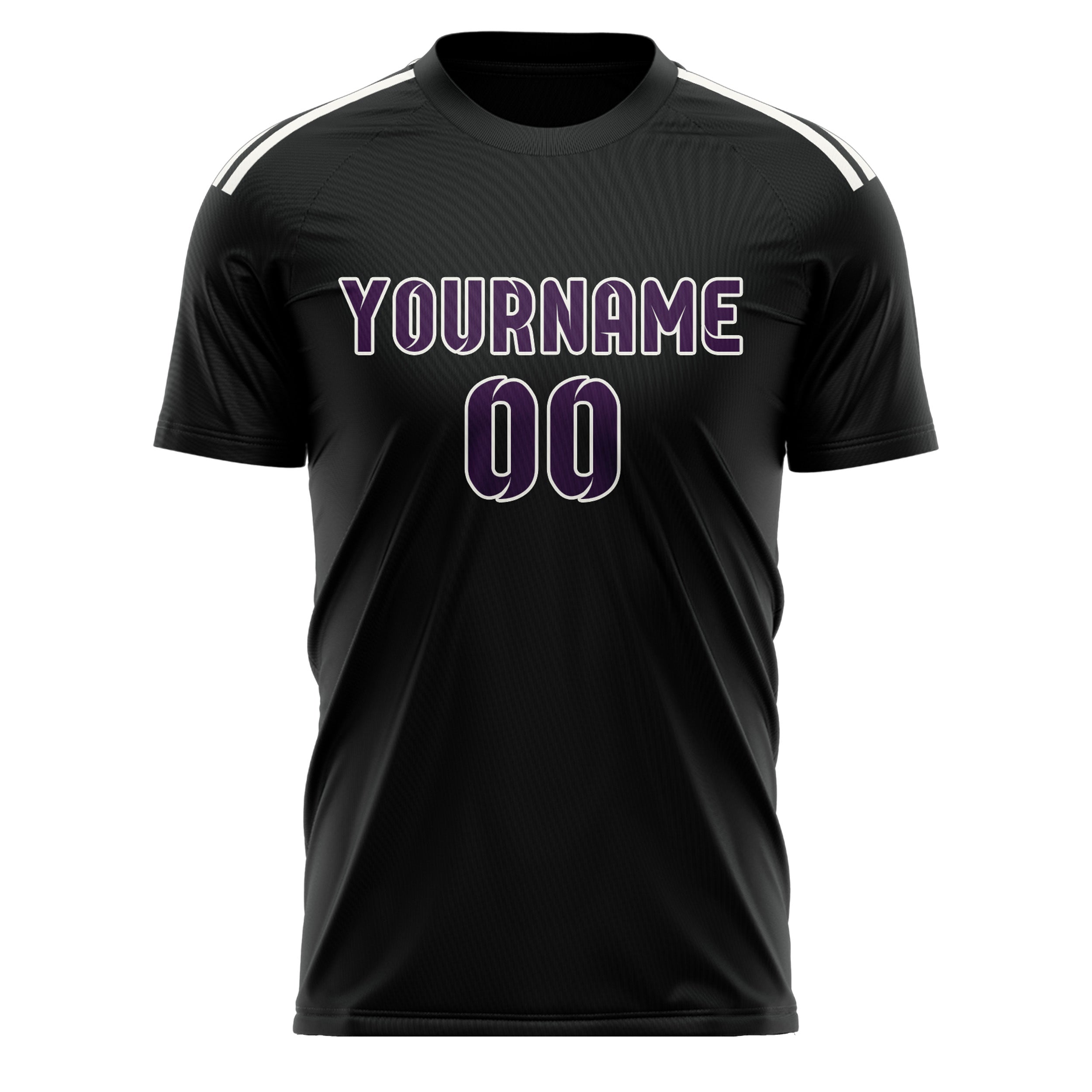 Custom Black Purple Soccer Jersey