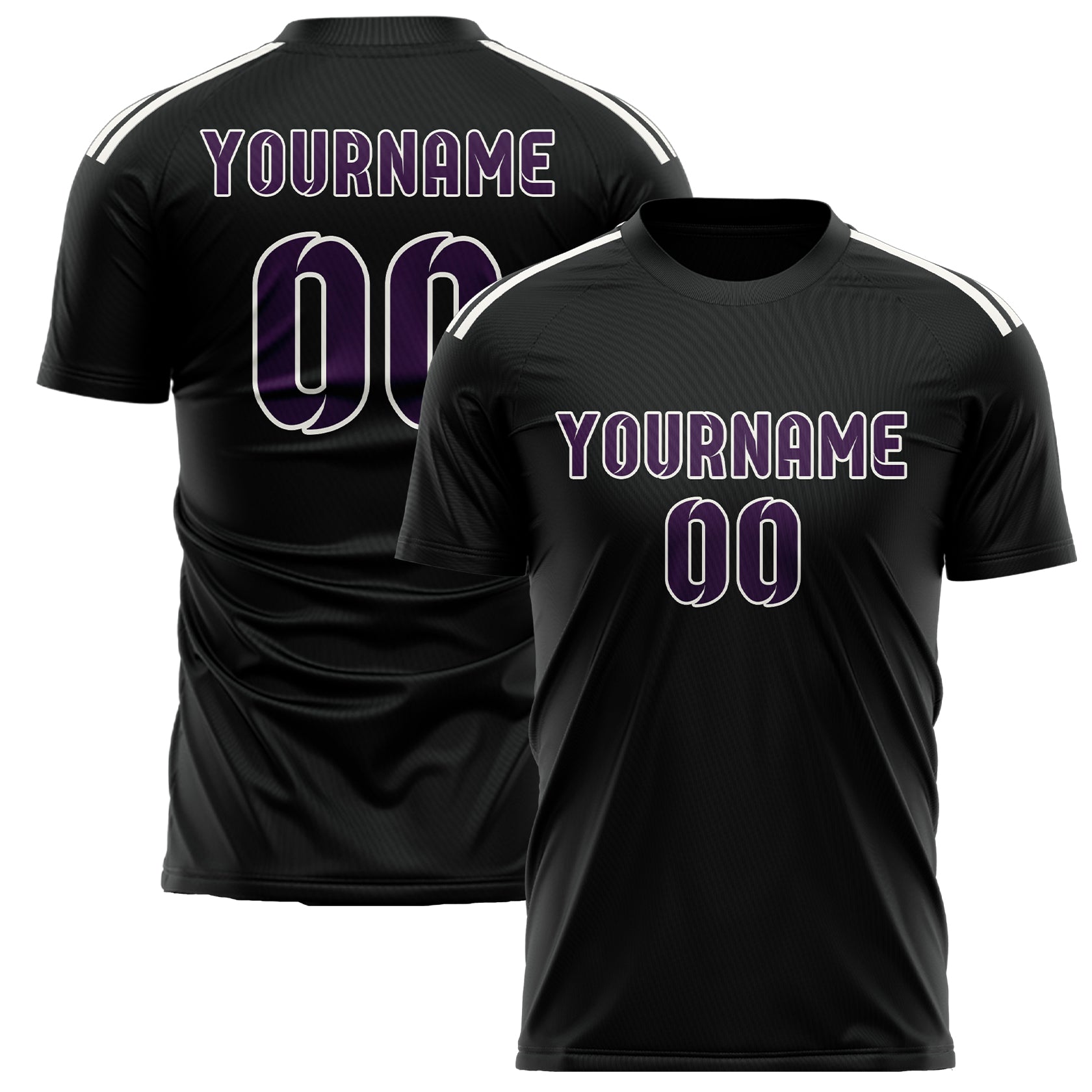Custom Black Purple Soccer Jersey