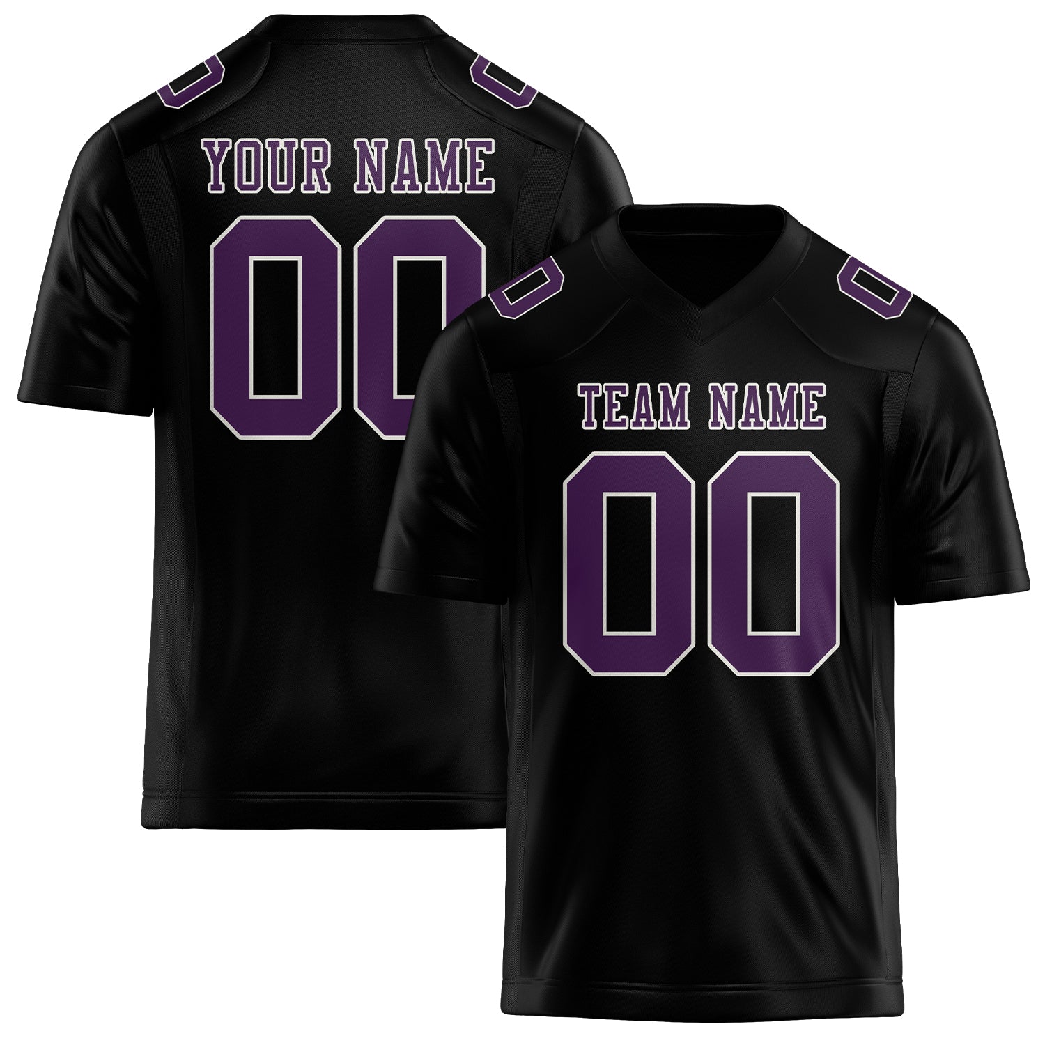 Custom Black Purple Football Jersey