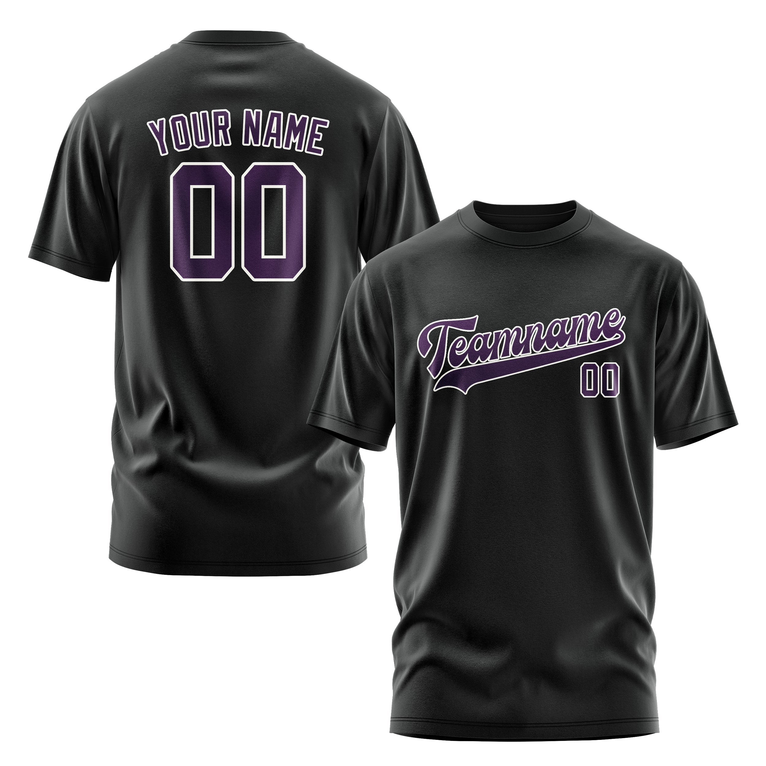 Custom Black Purple T-Shirt