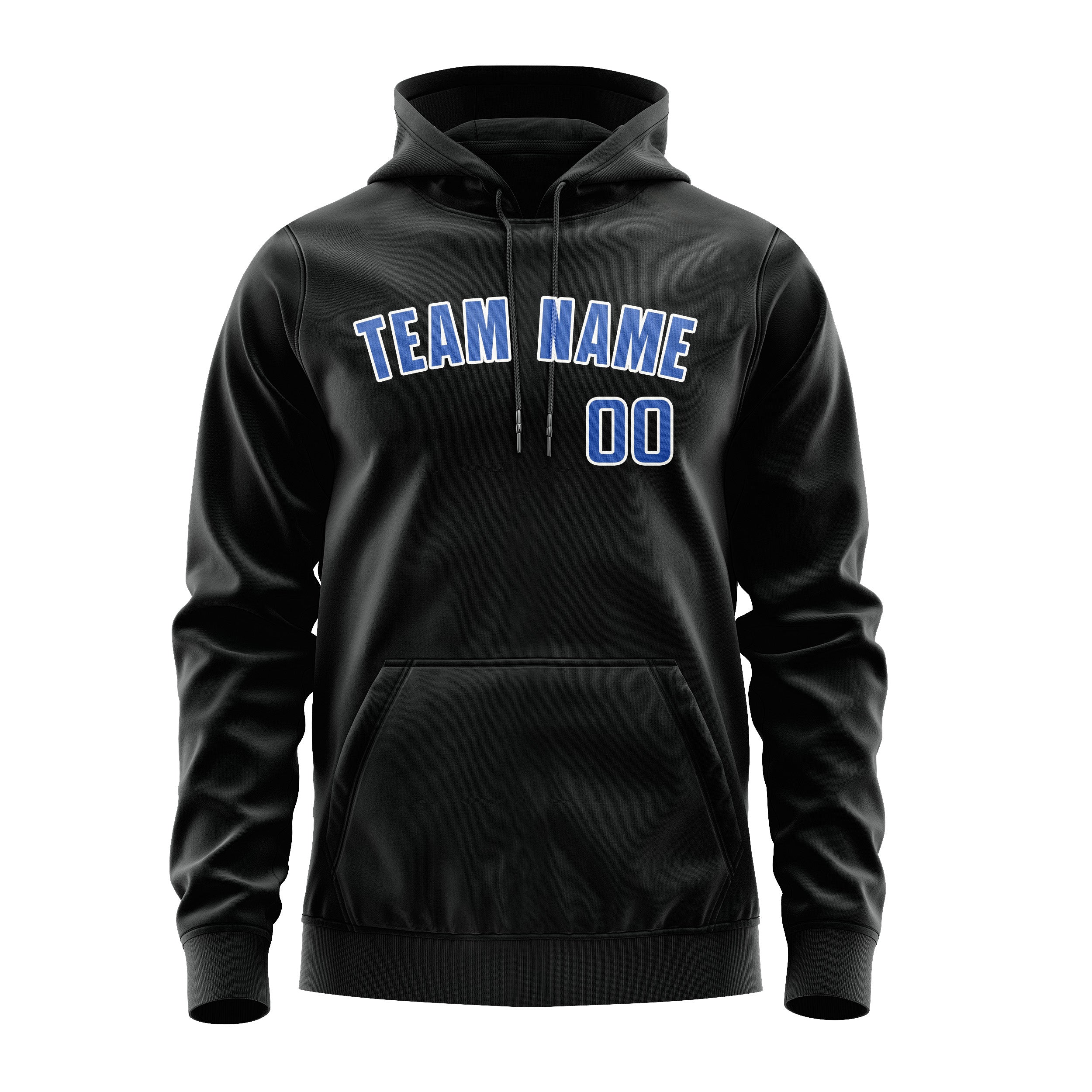 Custom Black Sky Blue Hoodie