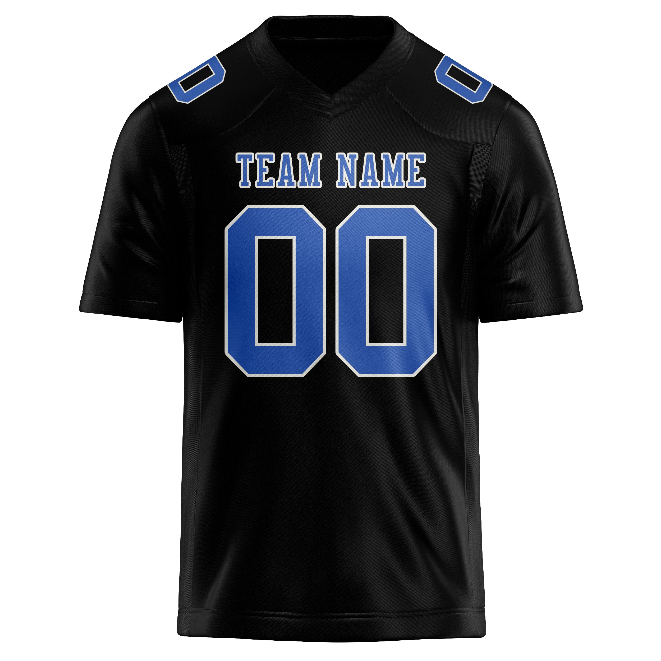 Custom Black Sky Blue Football Jersey