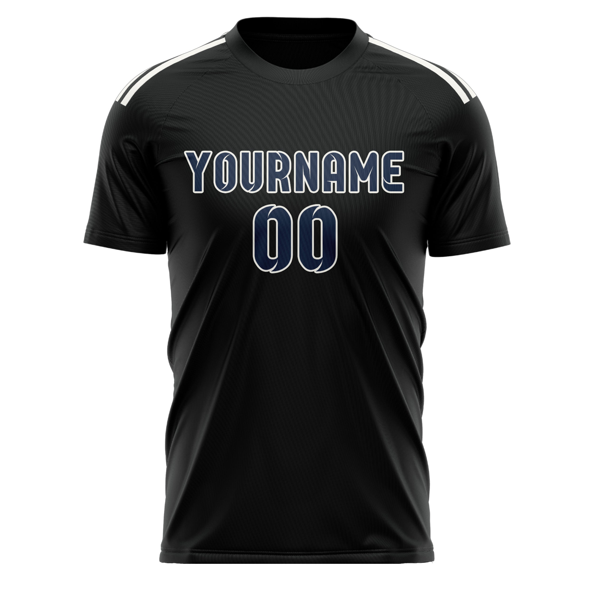 Custom Black Blue Soccer Jersey