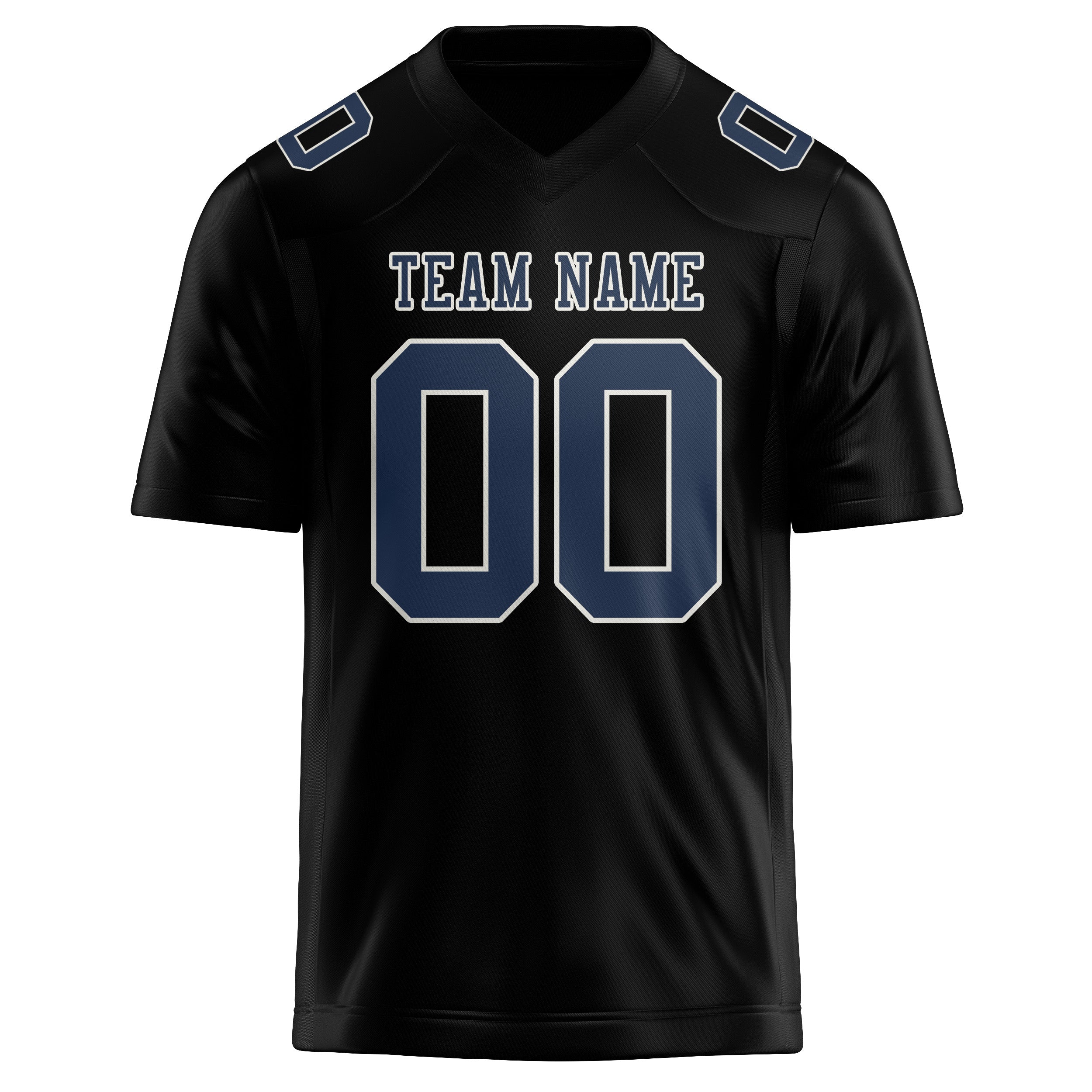 Custom Black Blue Football Jersey