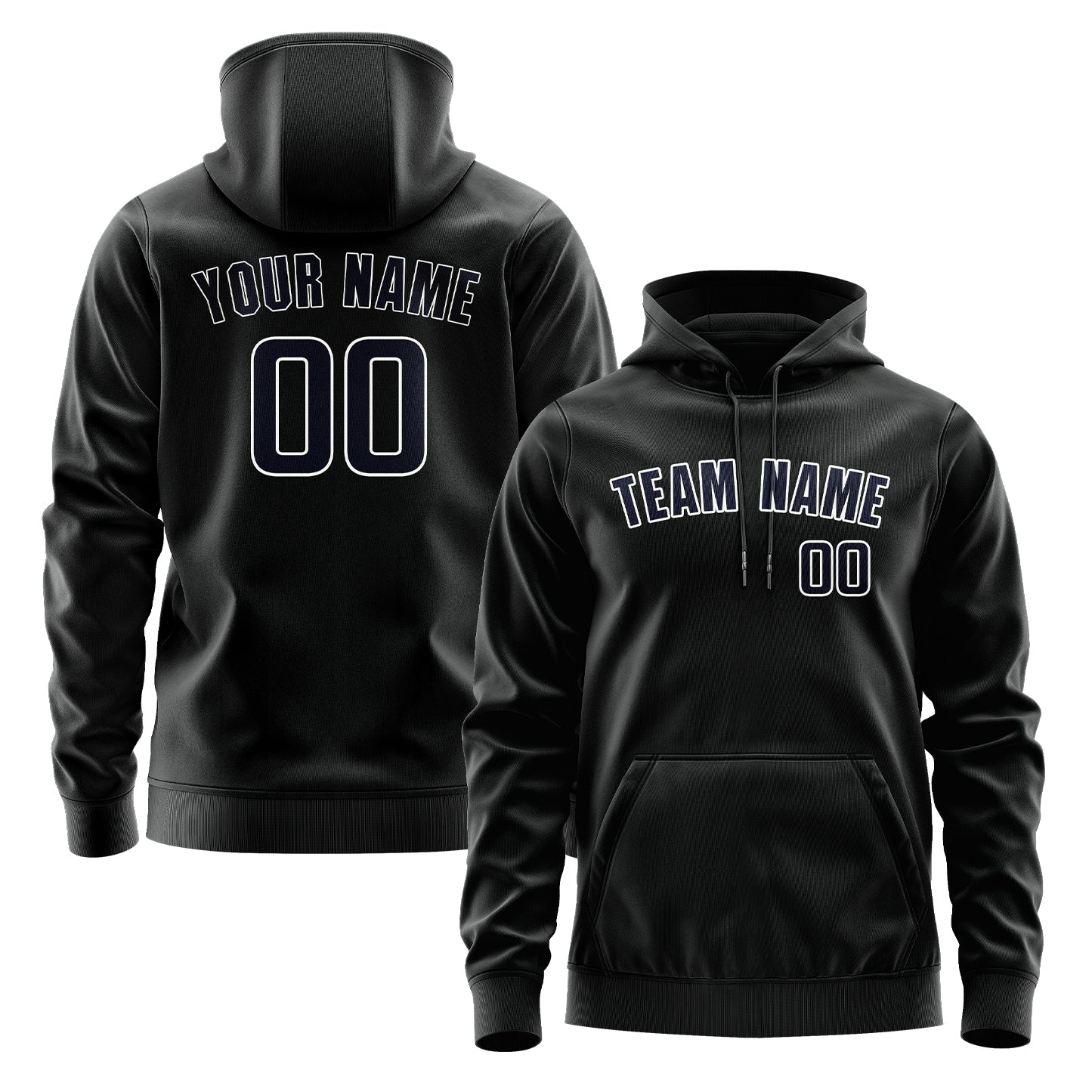 Custom Black Navy Hoodie