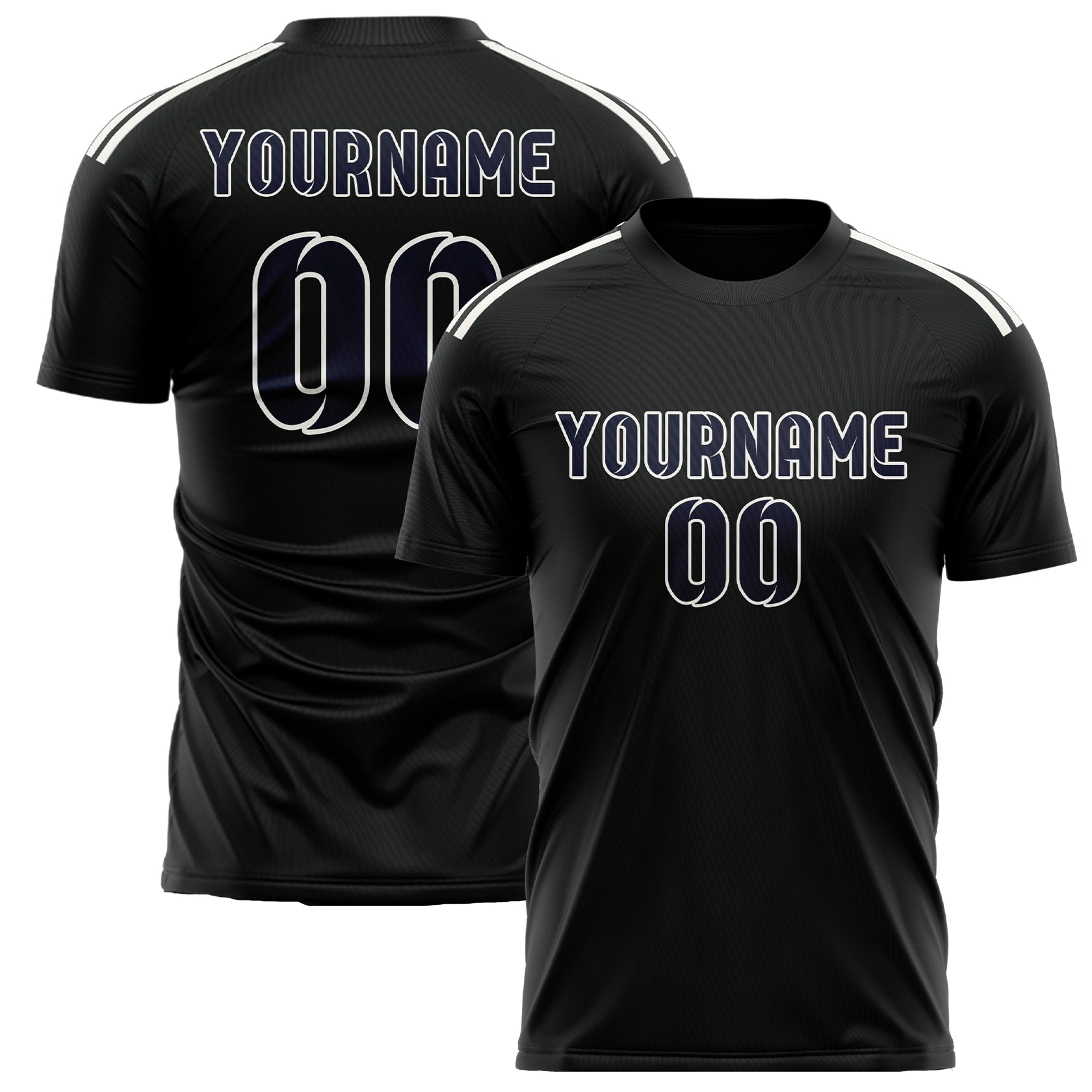 Custom Black Navy Soccer Jersey