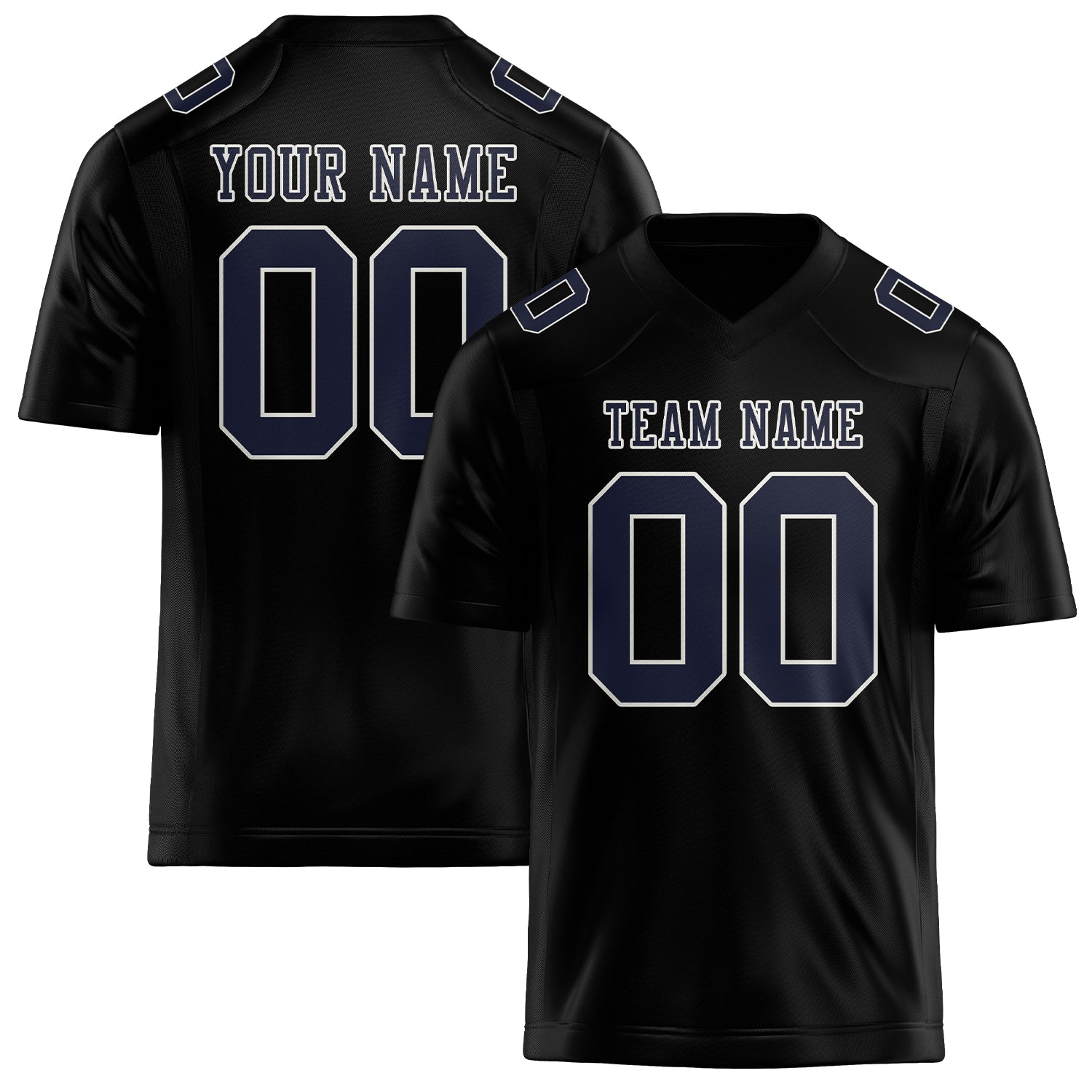 Custom Black Navy Football Jersey