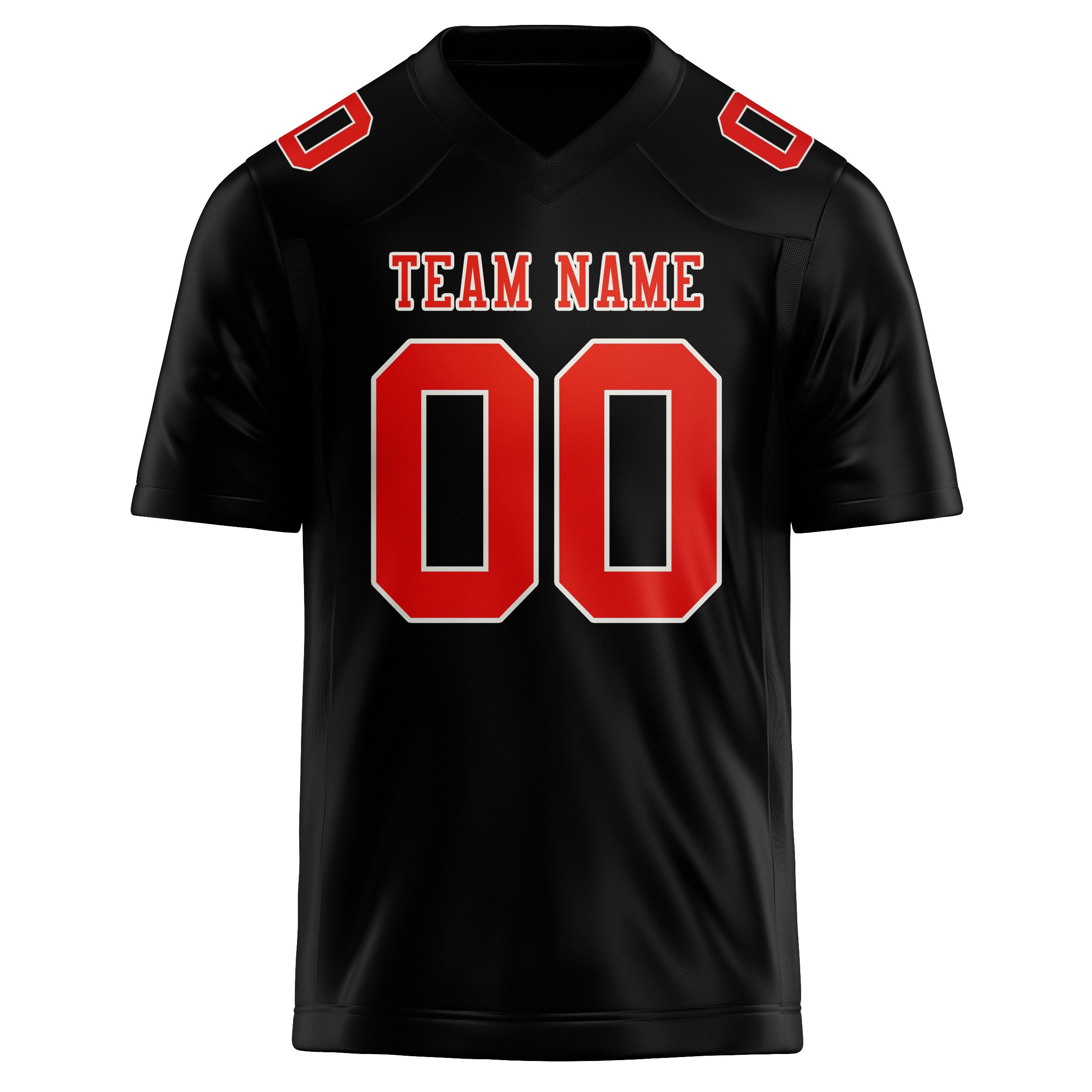 Custom Black Orange Red Football Jersey