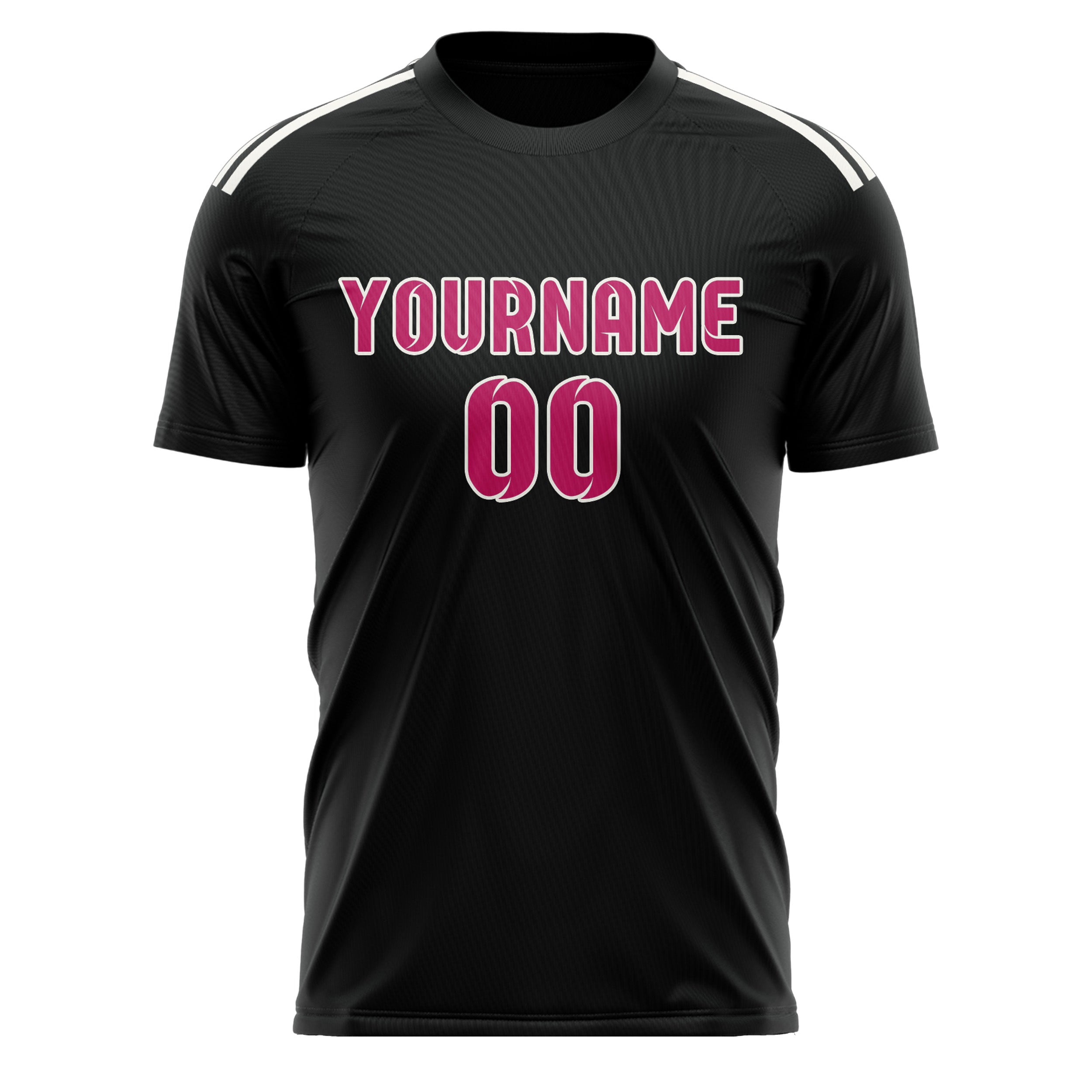 Custom Black Pink Soccer Jersey