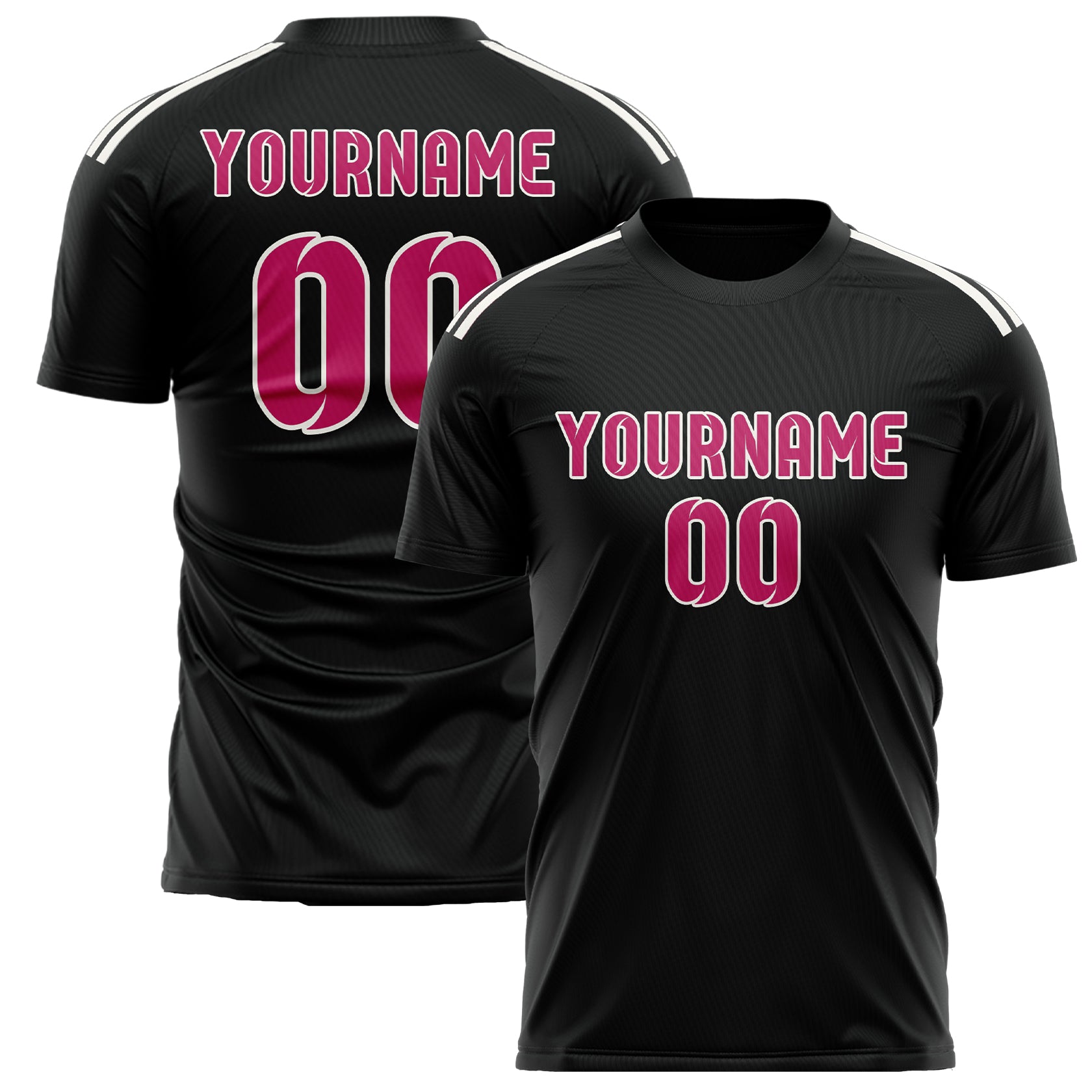 Custom Black Pink Soccer Jersey