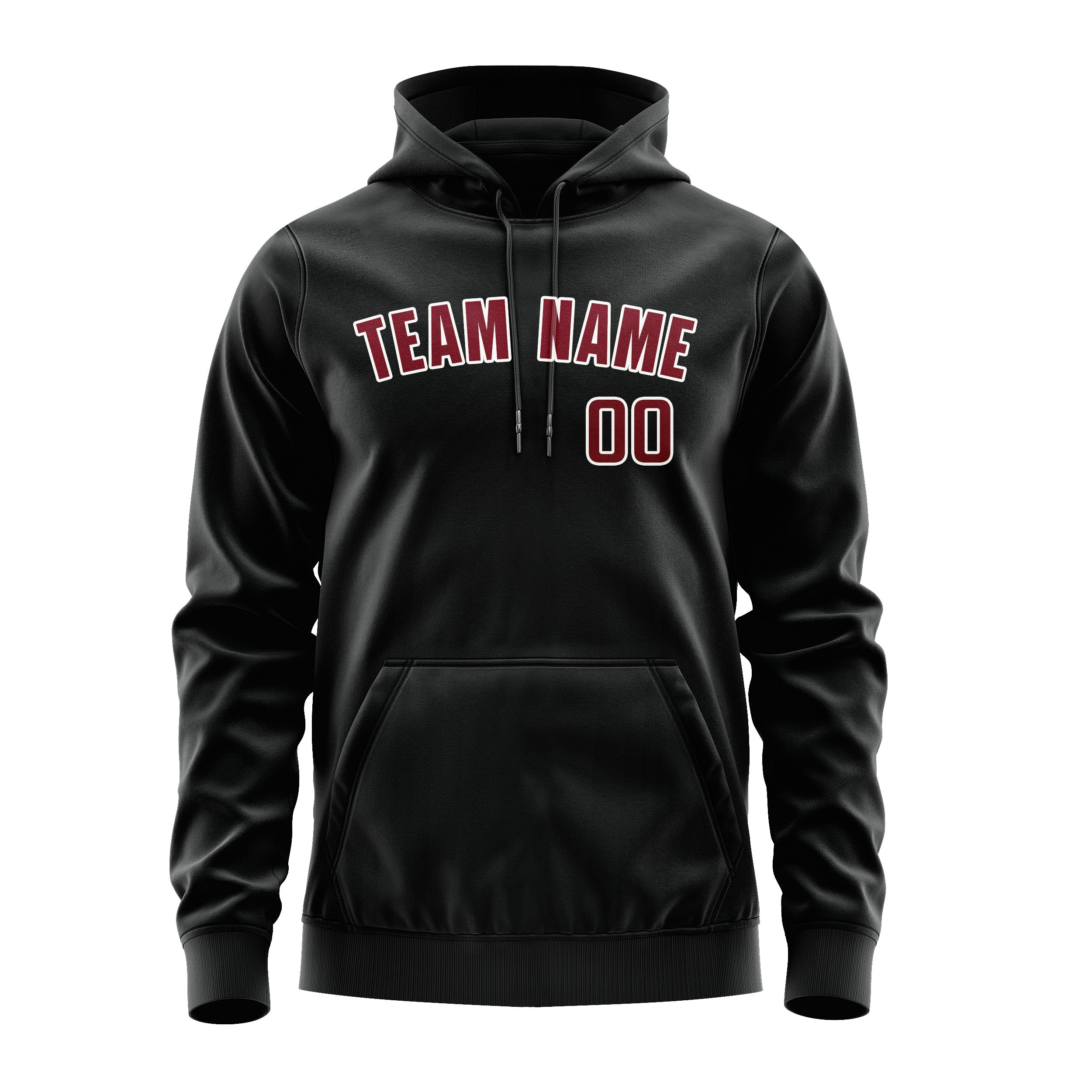 Custom Black Crimson Red Hoodie
