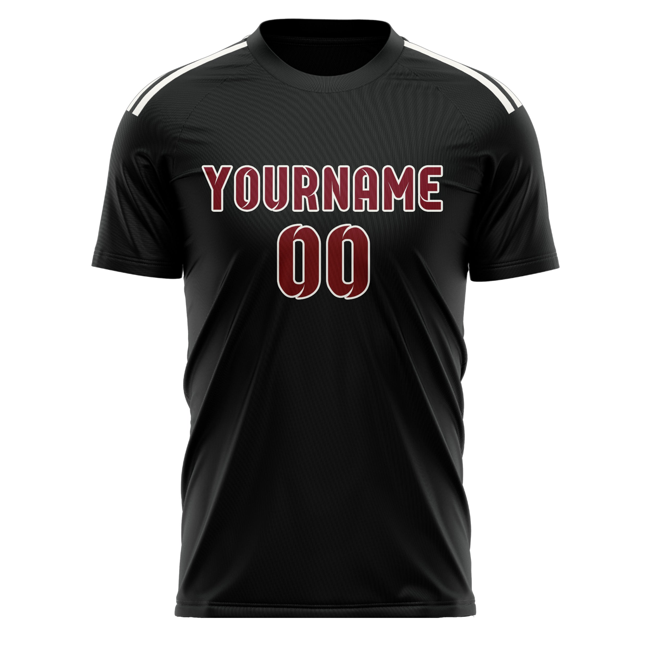 Custom Black Crimson Red Soccer Jersey