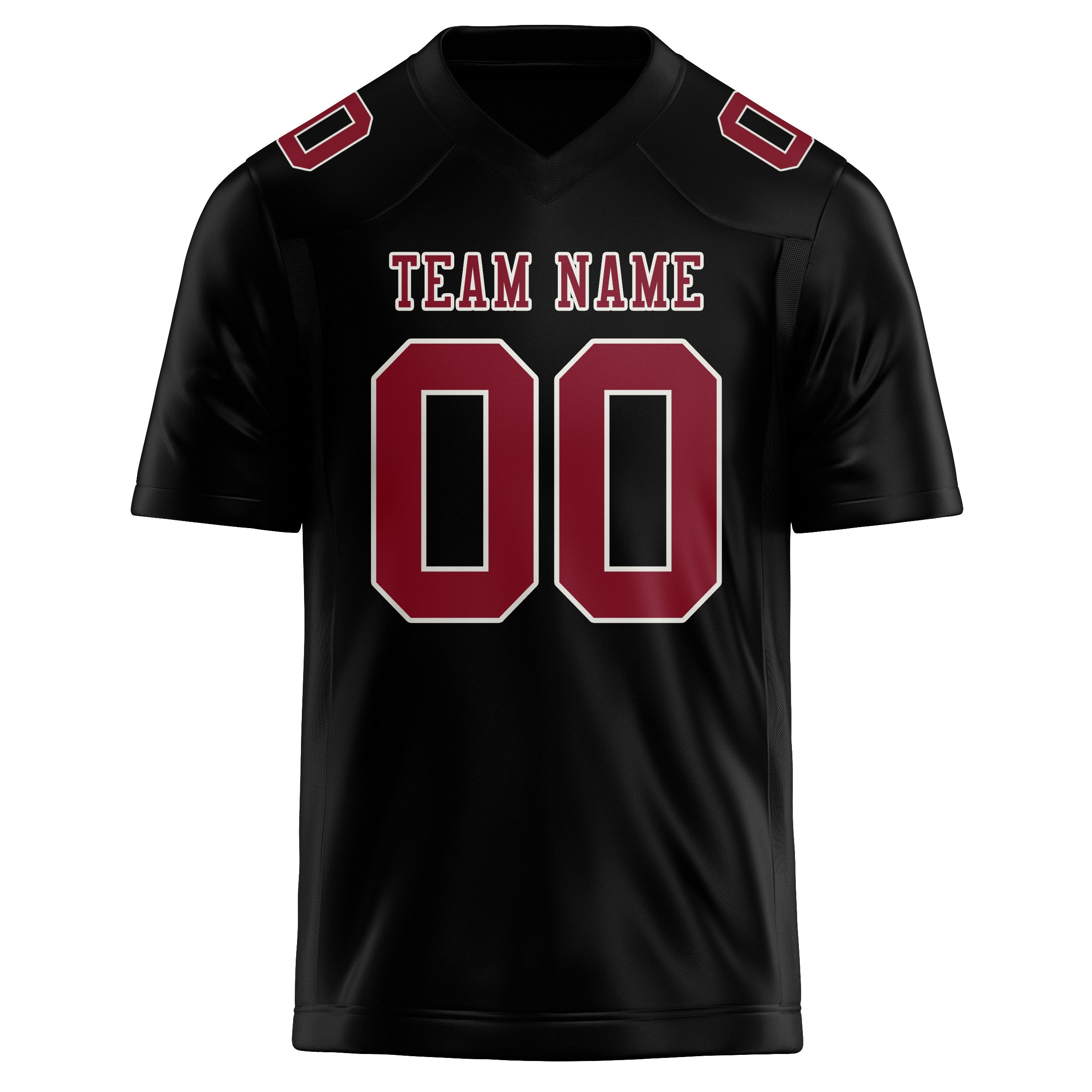 Custom Black Crimson Red Football Jersey