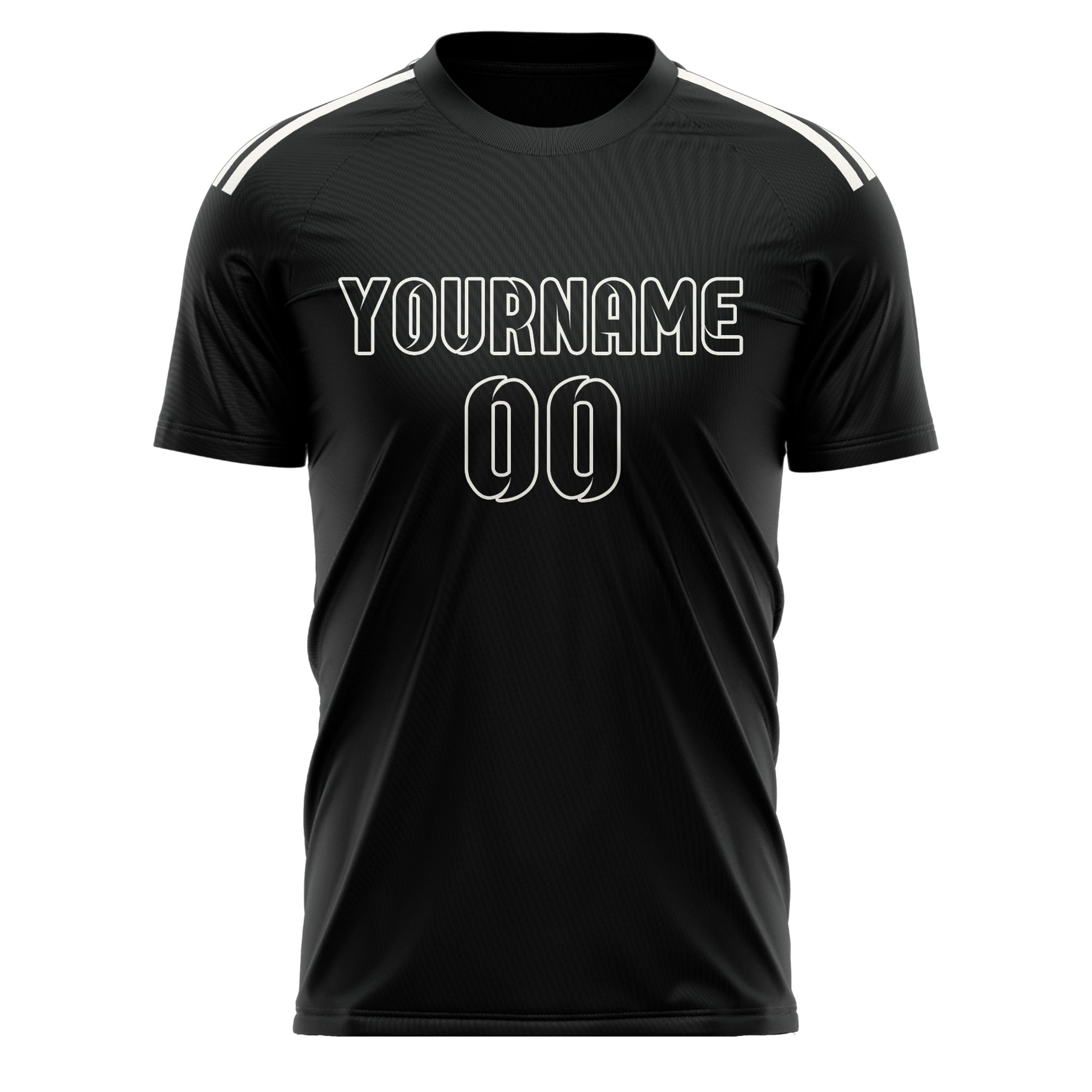 Custom Black Black Soccer Jersey