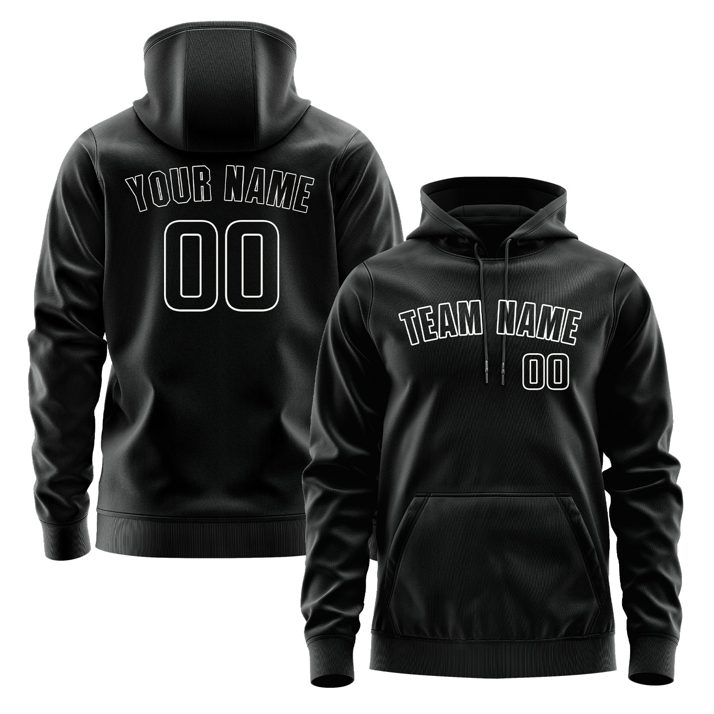 Custom Black Black Hoodie