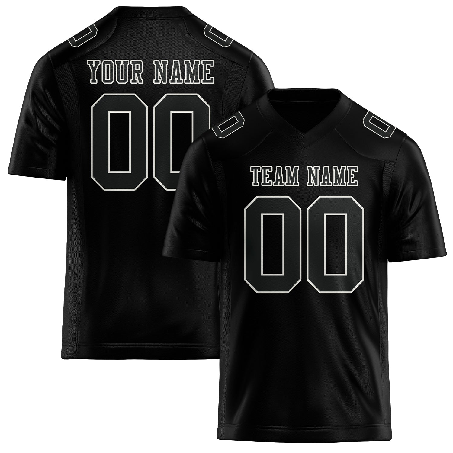 Custom Black Black Football Jersey