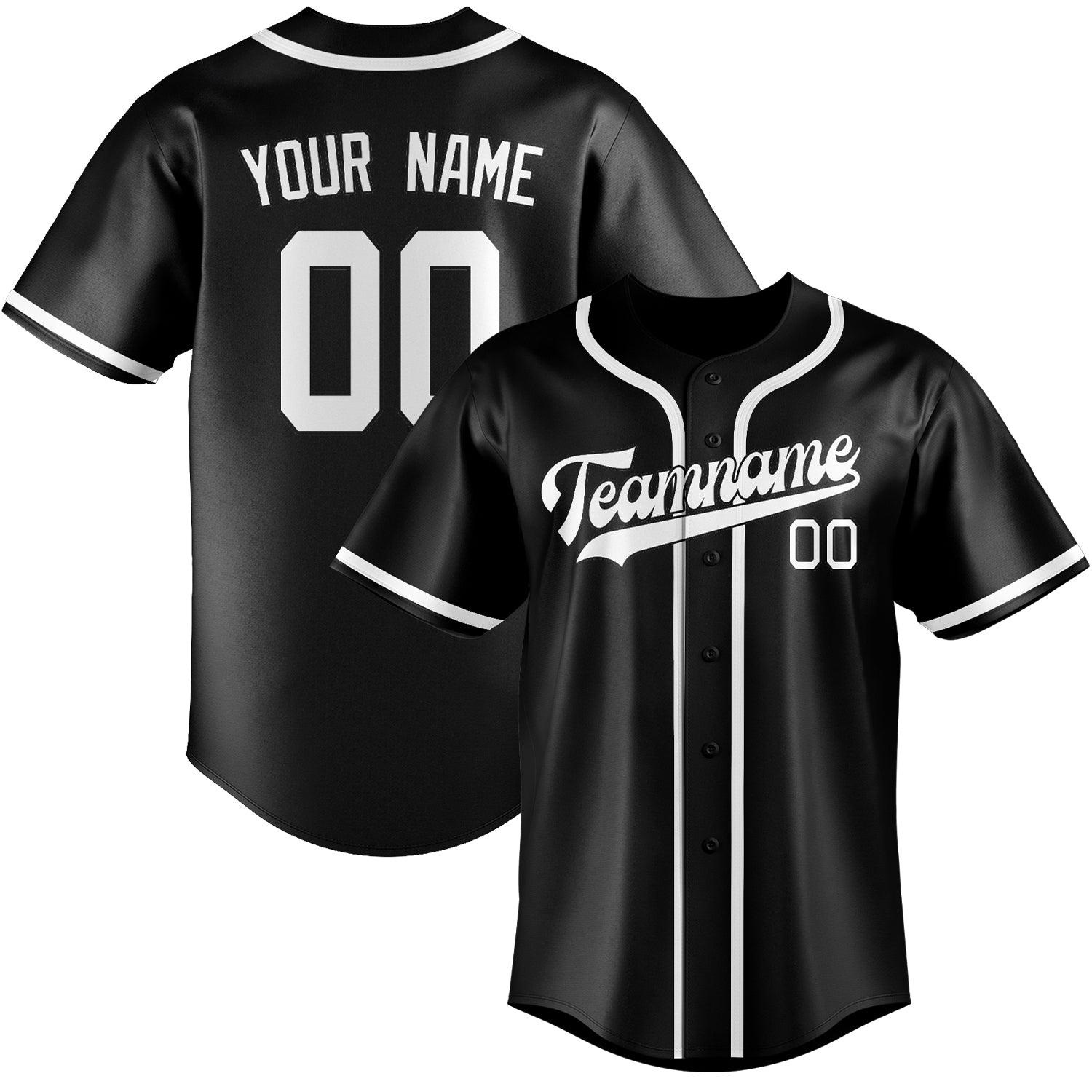 Custom Black Black Baseball Jersey